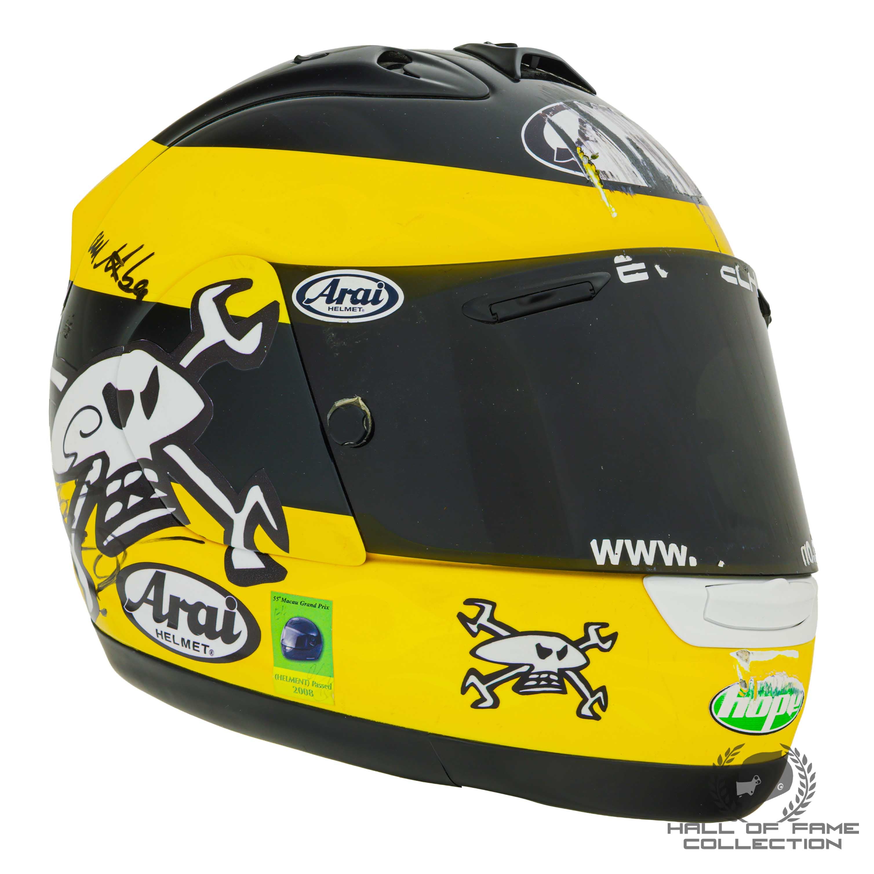 2008 Guy Martin Signed Macau GP Used Motorcycle Racing Helmet
