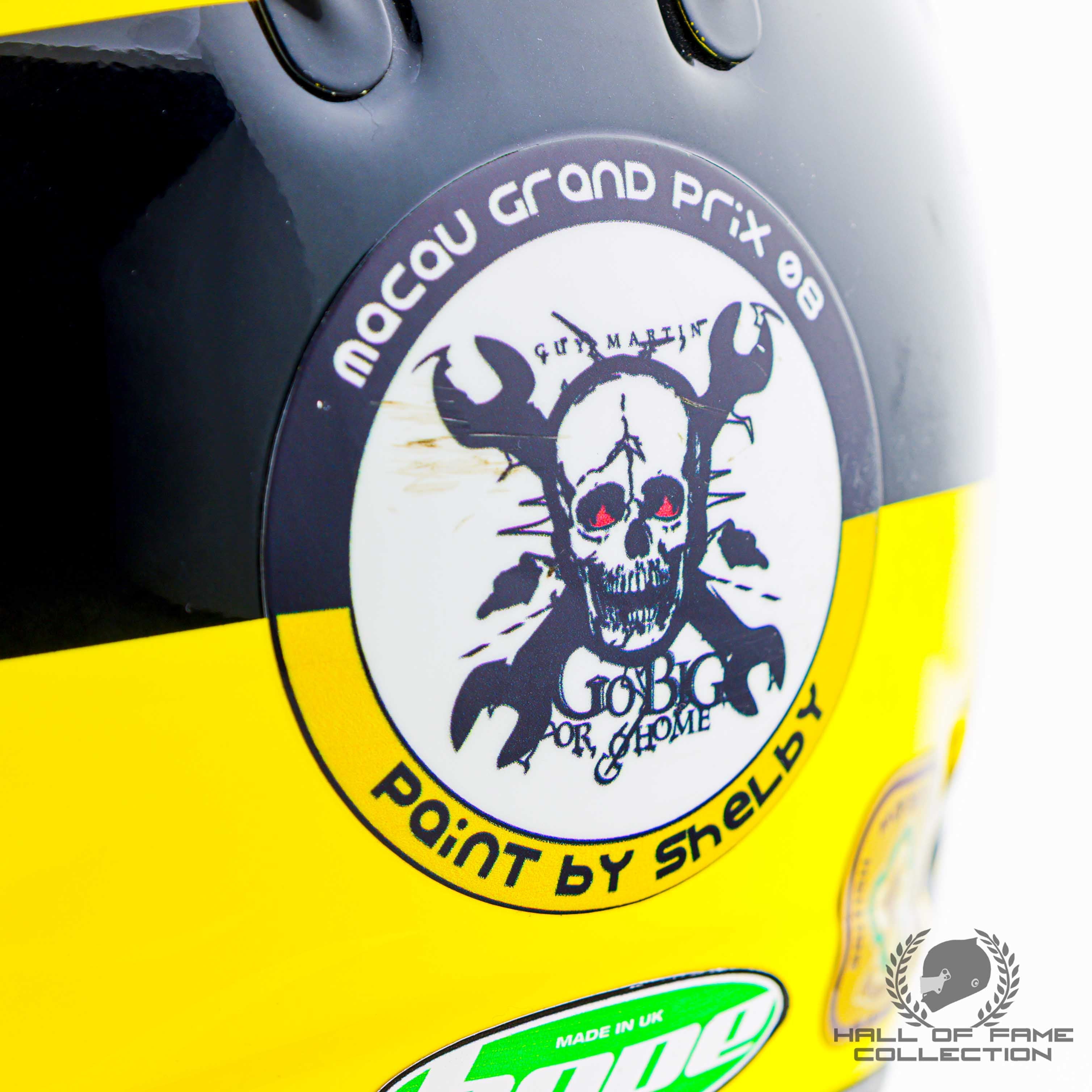 2008 Guy Martin Signed Macau GP Used Motorcycle Racing Helmet