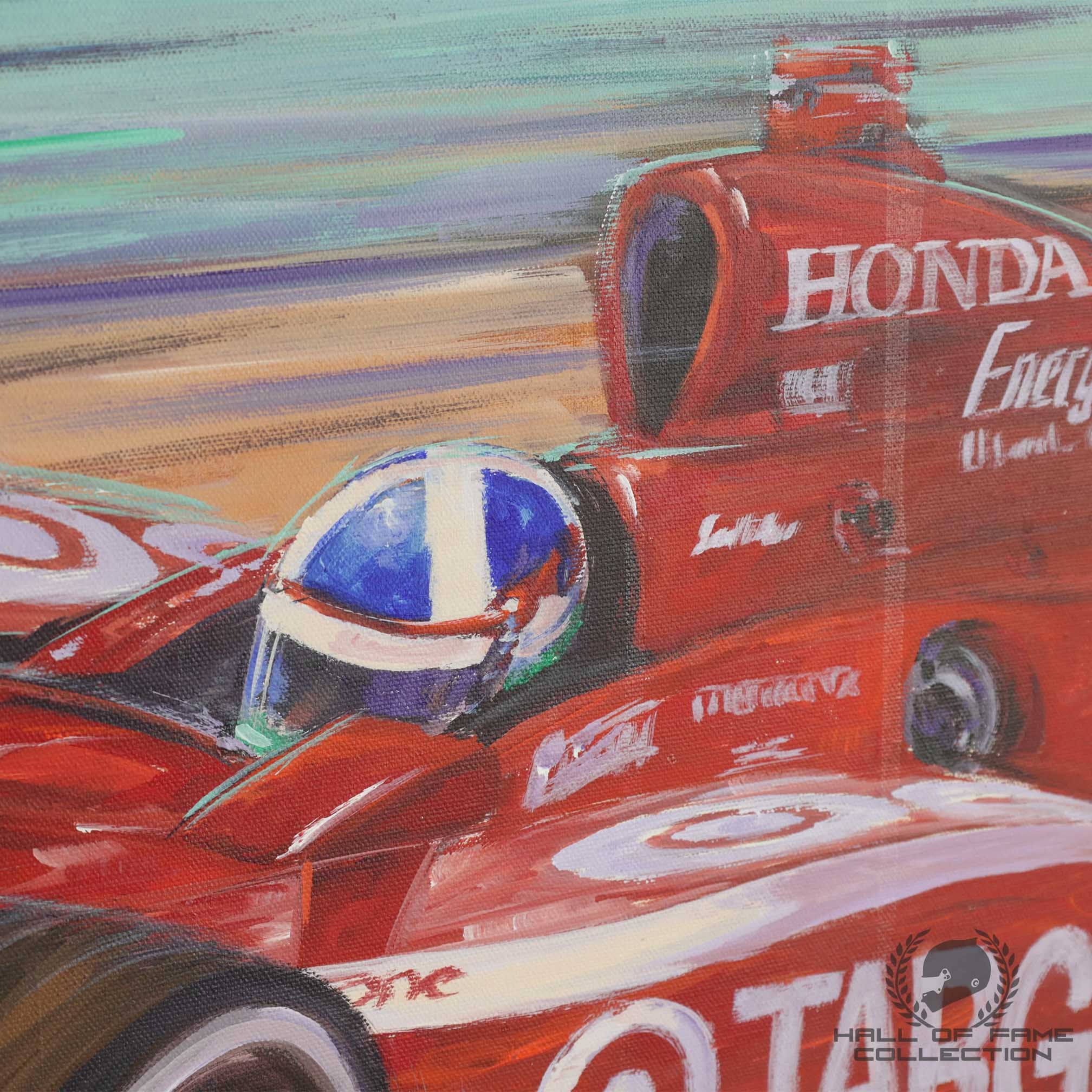 2009 Dario Franchitti Signed Target Chip Ganassi Racing Original Roger Warrick Painting
