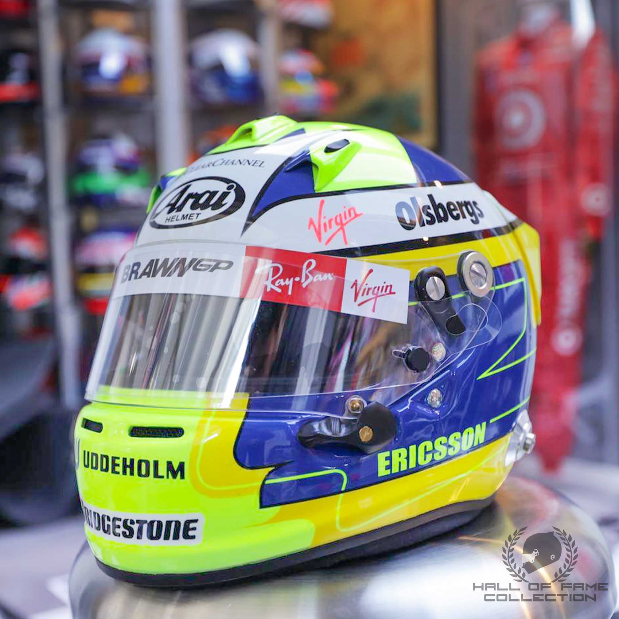 2009 Marcus Ericsson Signed Brawn GP Replica F1 Helmet