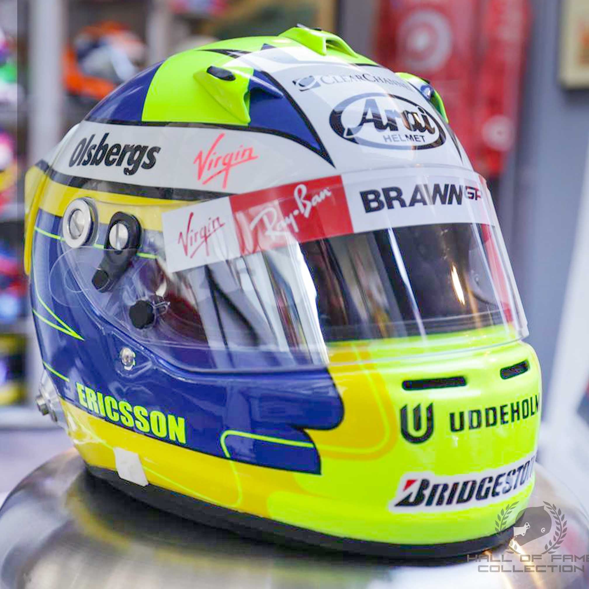 2009 Marcus Ericsson Signed Brawn GP Replica F1 Helmet