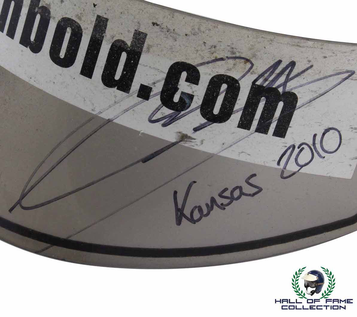 2010 Mike Conway Signed Kansas Race Used Dreyer & Reinbold Racing IndyCar Visor