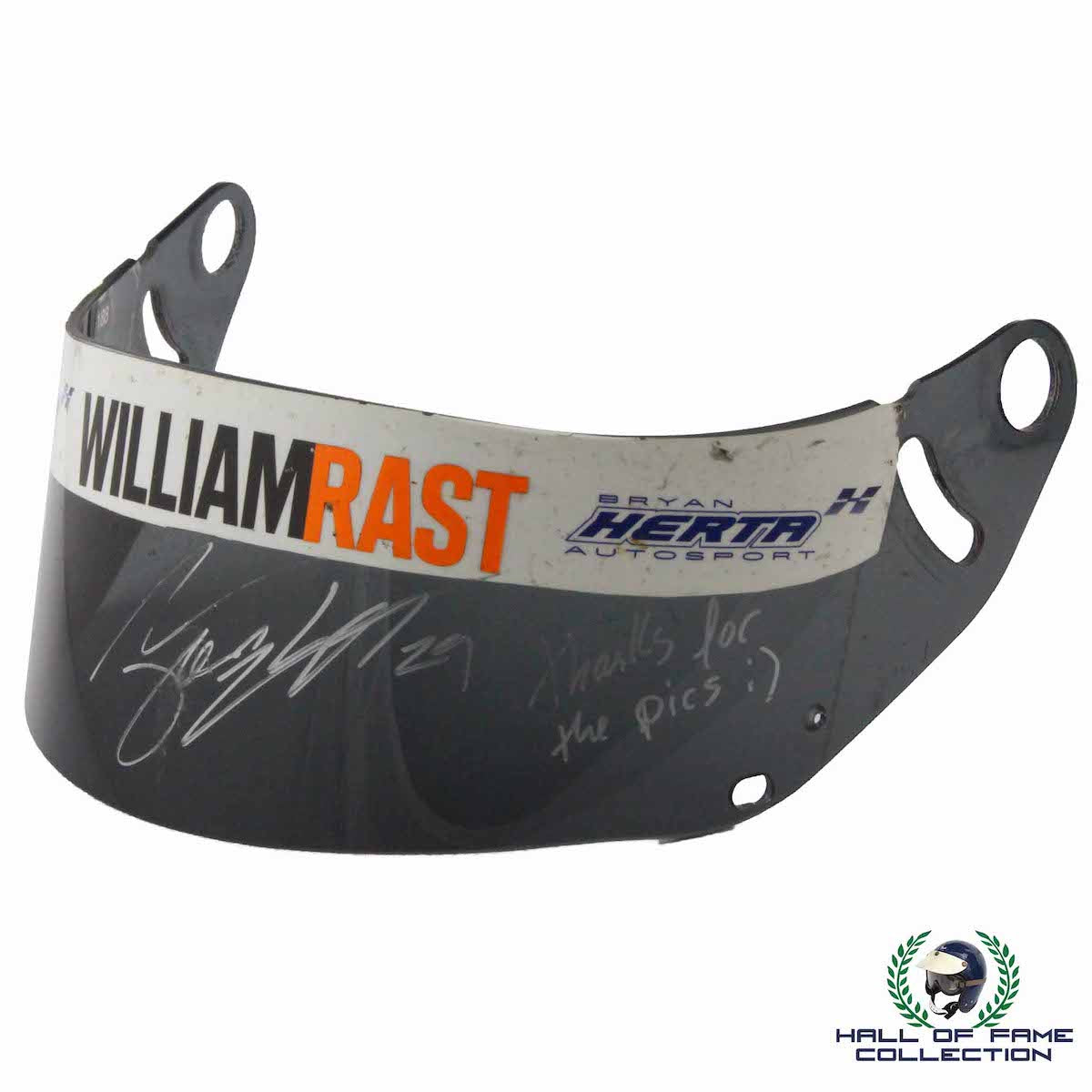 2010 Sebastian Saavedra Signed Indy 500 Conquest Racing IndyCar Visor