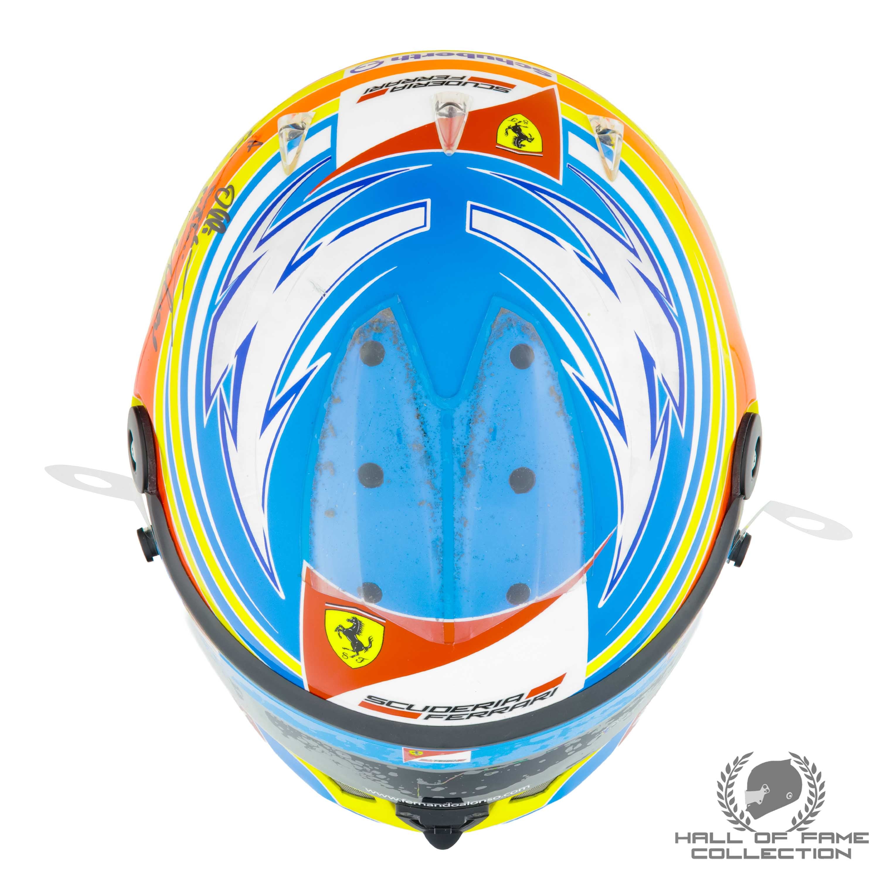2011 Fernando Alonso Signed Australian GP Used Ferrari F1 Helmet