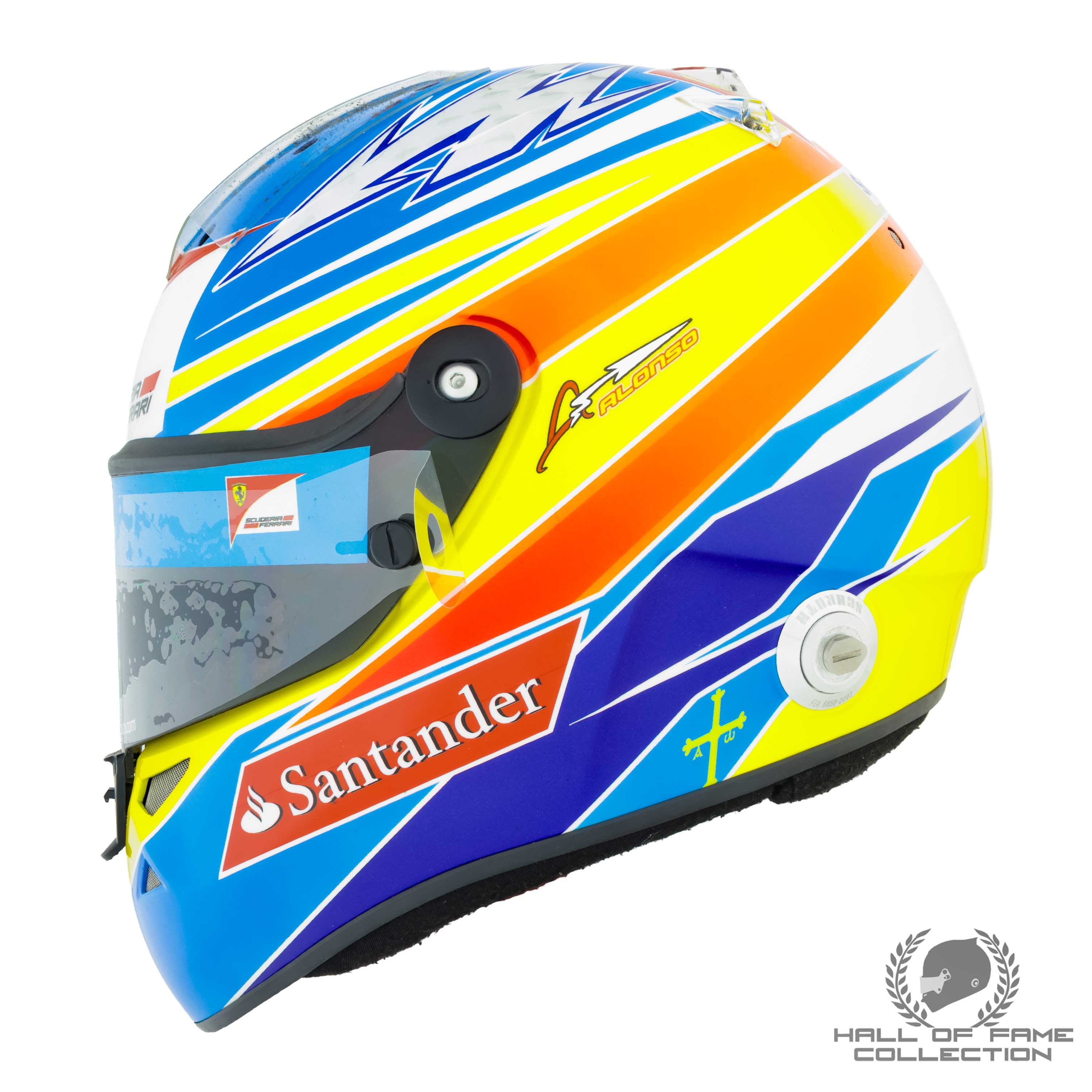 2011 Fernando Alonso Signed Australian GP Used Ferrari F1 Helmet