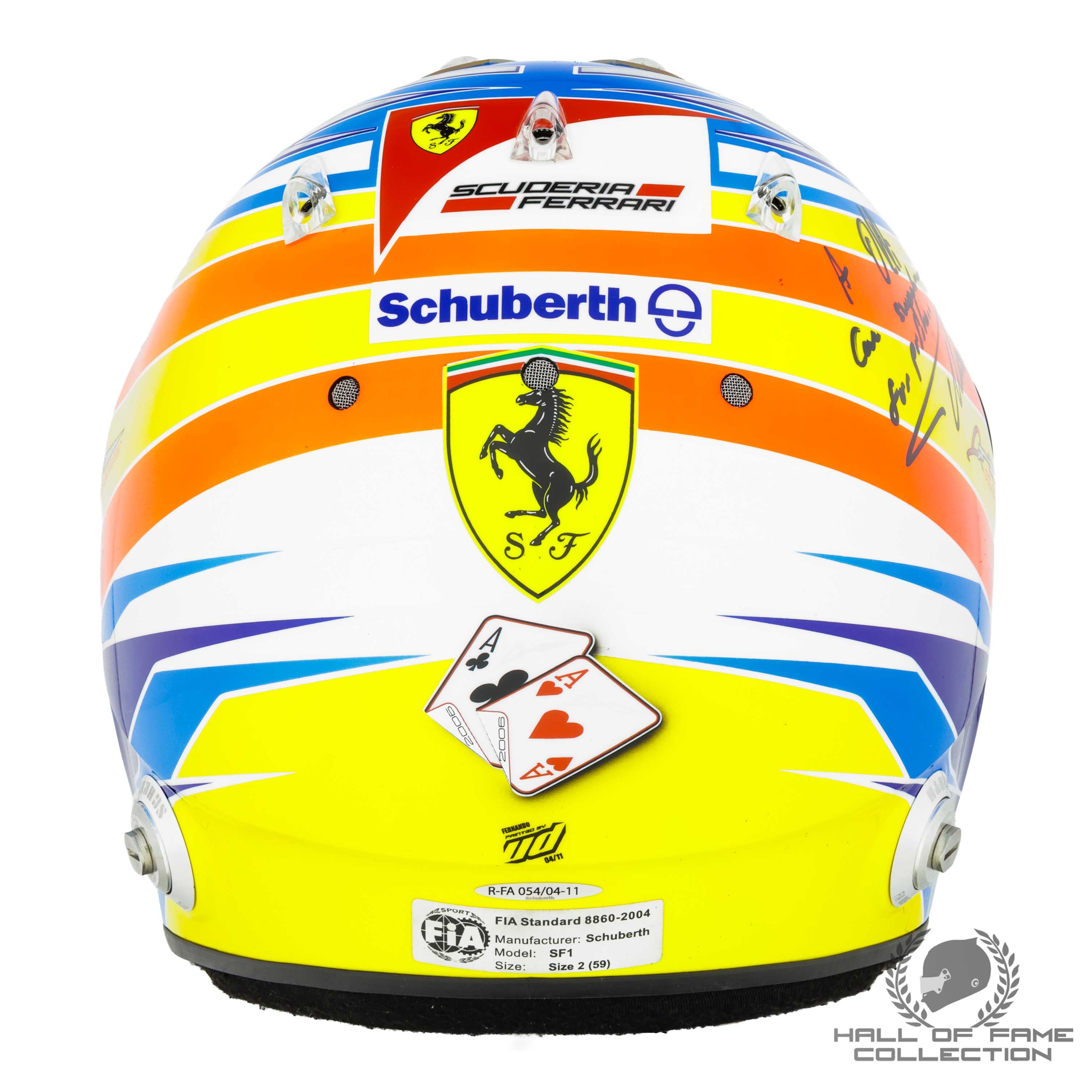2011 Fernando Alonso Signed Australian GP Used Ferrari F1 Helmet