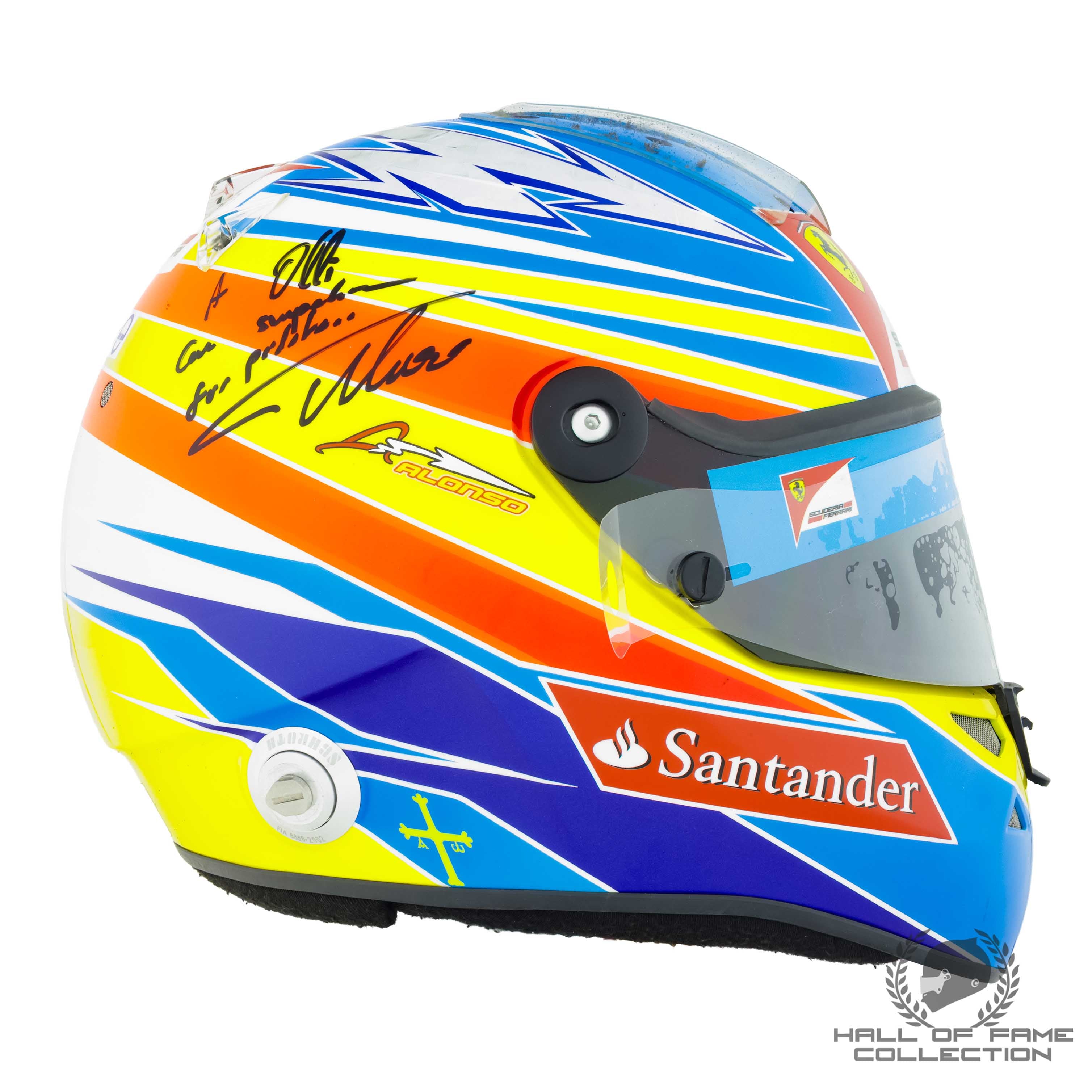 2011 Fernando Alonso Signed Australian GP Used Ferrari F1 Helmet