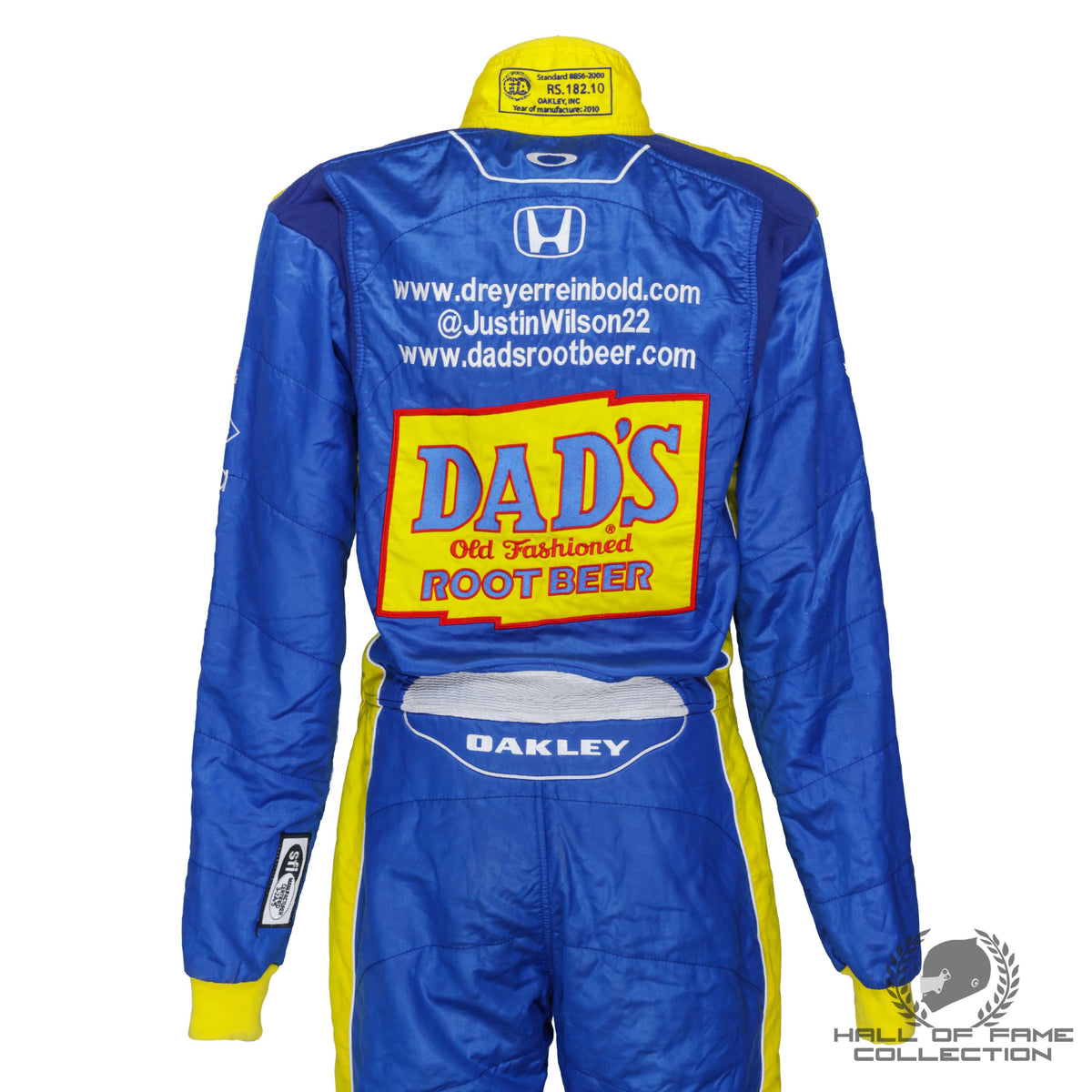 2011 Justin Wilson Signed Iowa Corn 250 Used Dreyer & Reinbold Racing Indycar Suit