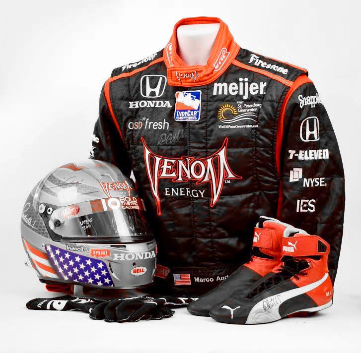 2011 Marco Andretti Signed Las Vegas 100th Start Race Worn Andretti Autosport IndyCar Helmet