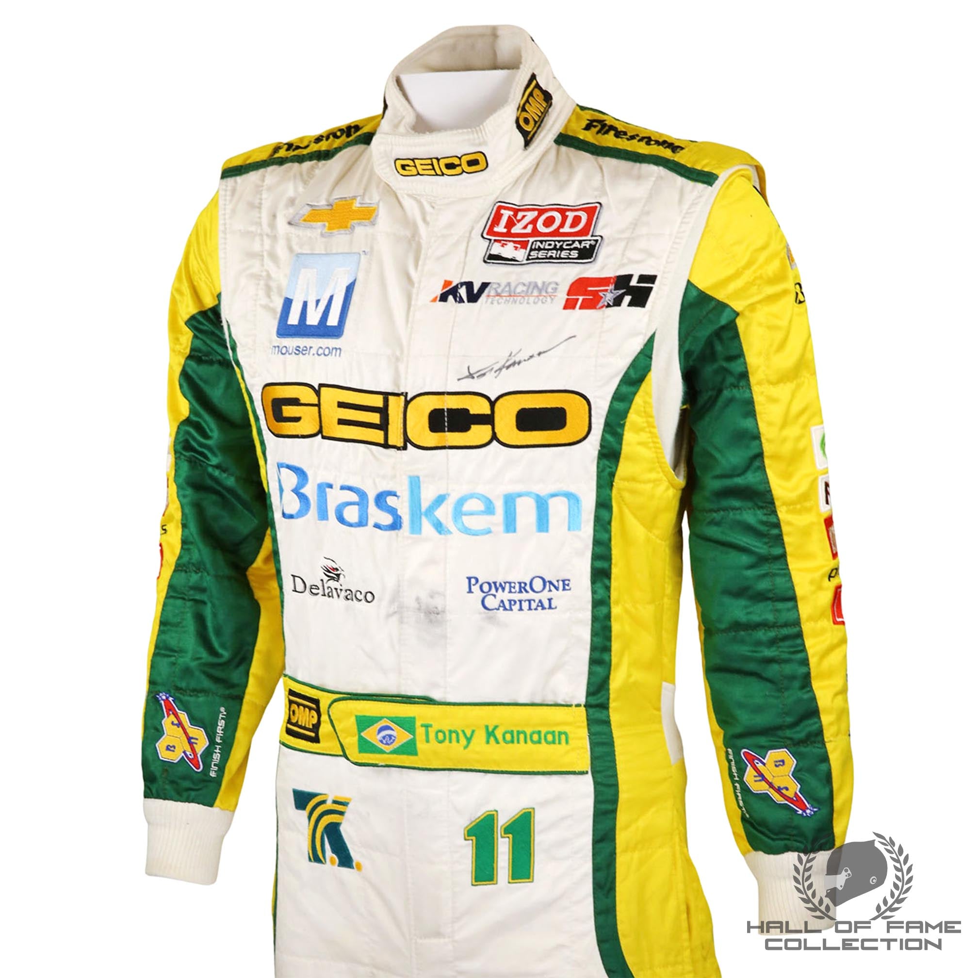 2012 Tony Kanaan Signed Race Used KV Racing Technology IndyCar Suit