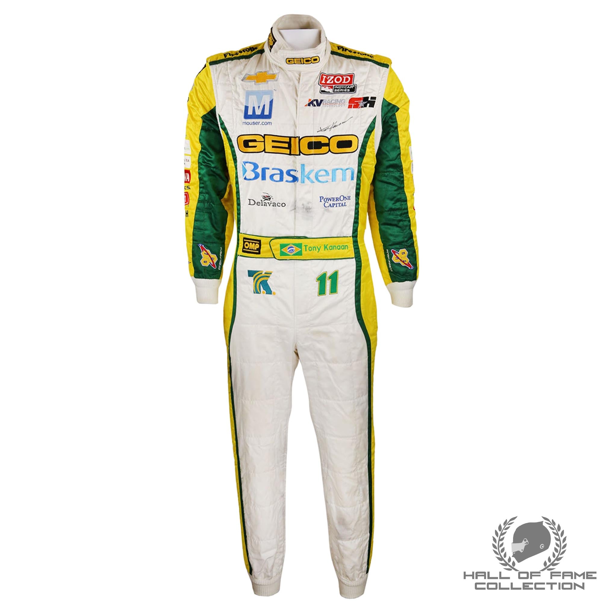 2012 Tony Kanaan Signed Race Used KV Racing Technology IndyCar Suit