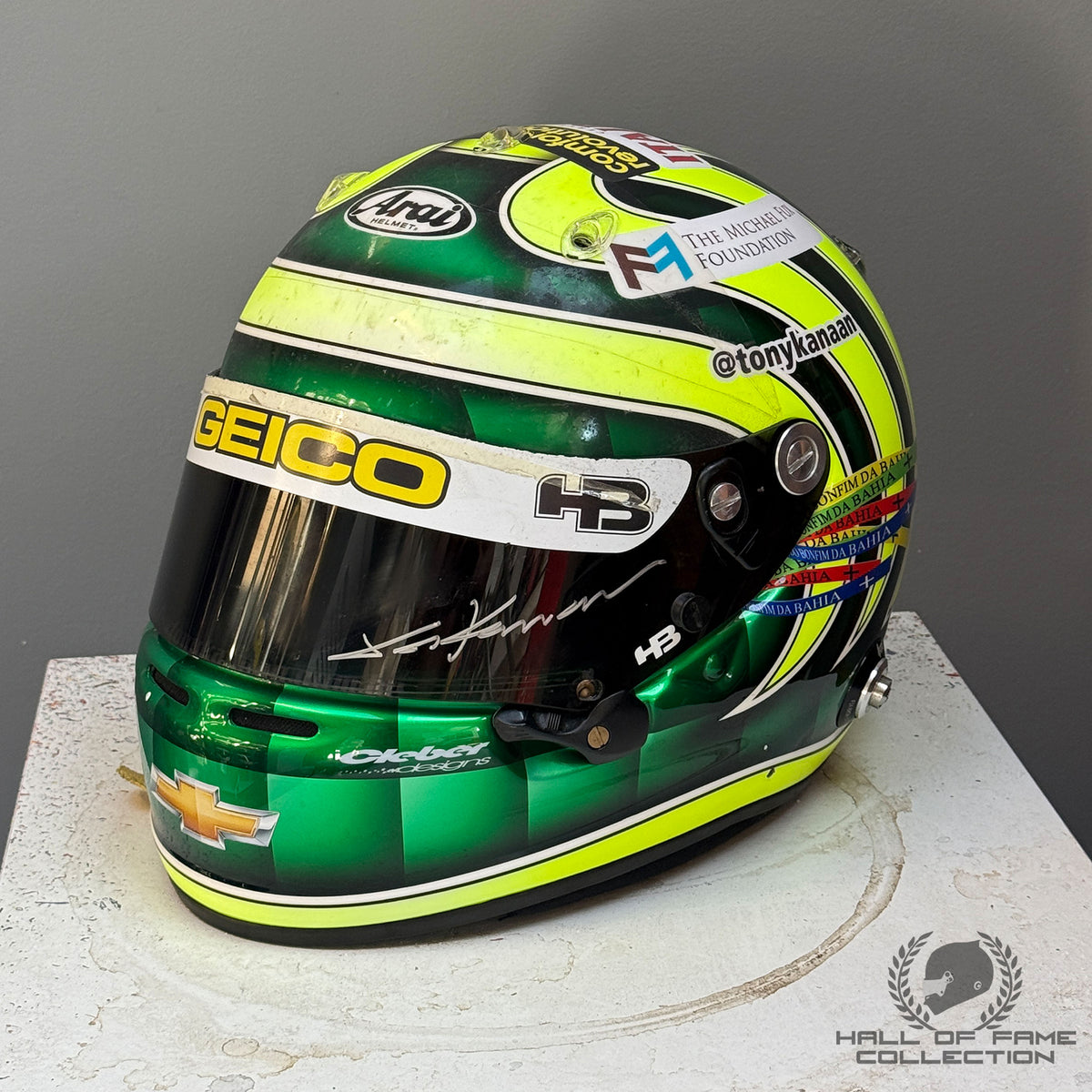 2011-12 Tony Kanaan Signed Race Used KV Racing Technology IndyCar Helmet