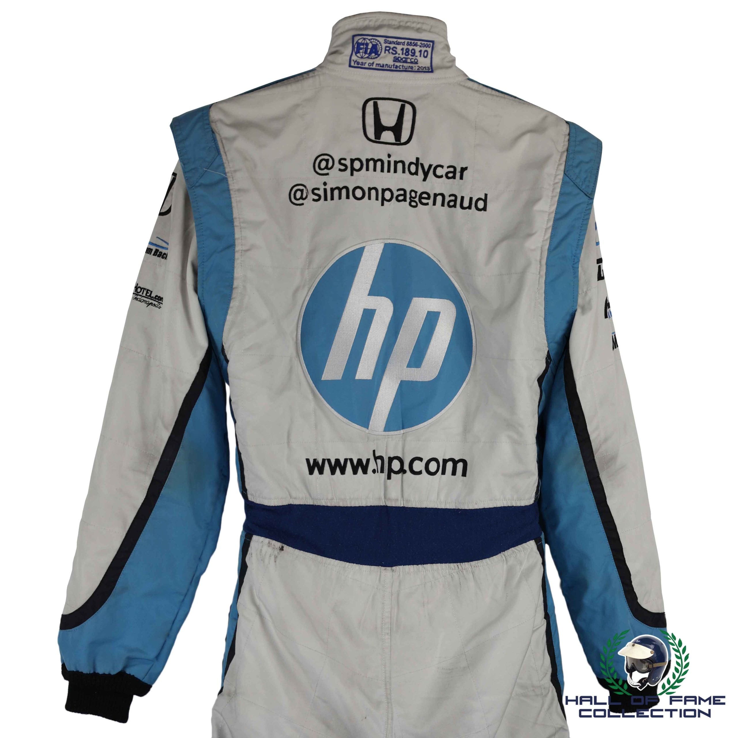 2013 Simon Pagenaud Signed Indy 500 Used Schmidt Hamilton Motorsports IndyCar Suit