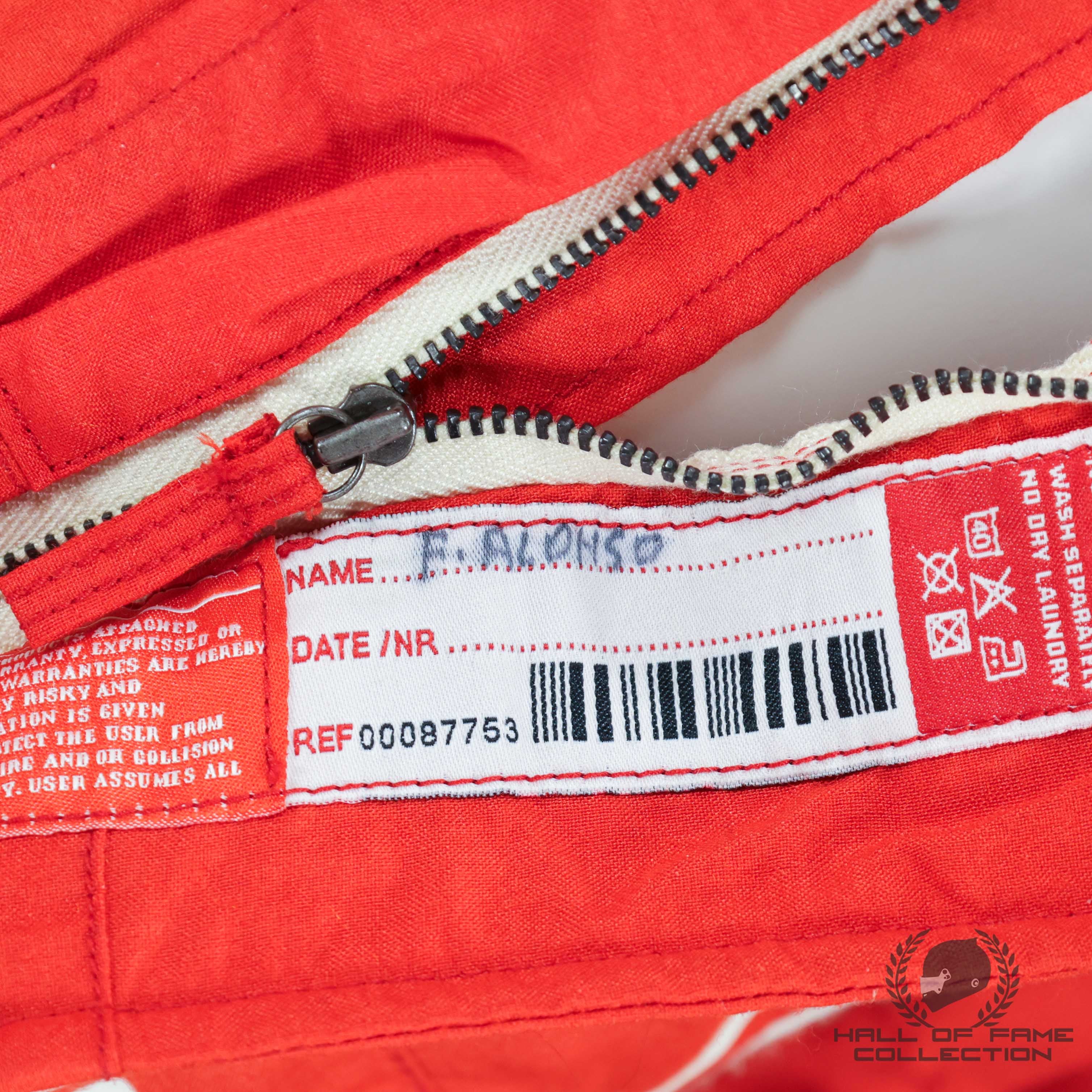 2013 Fernando Alonso Signed Race Used Scuderia Ferrari F1 Suit