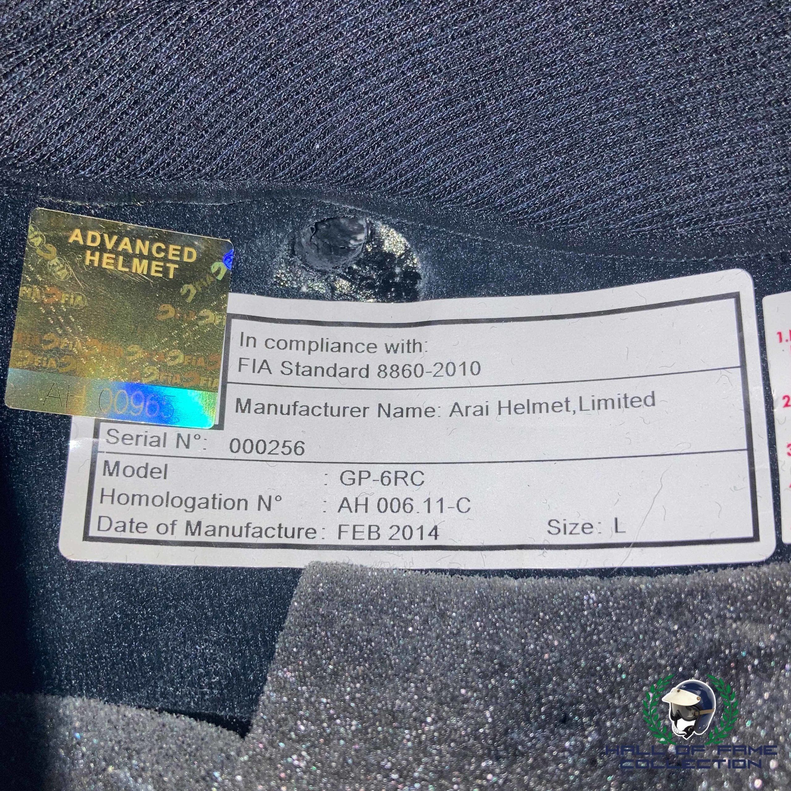 2014 Jenson Button Signed Race Used Canadian GP McLaren Arai GP-6RC F1 Helmet