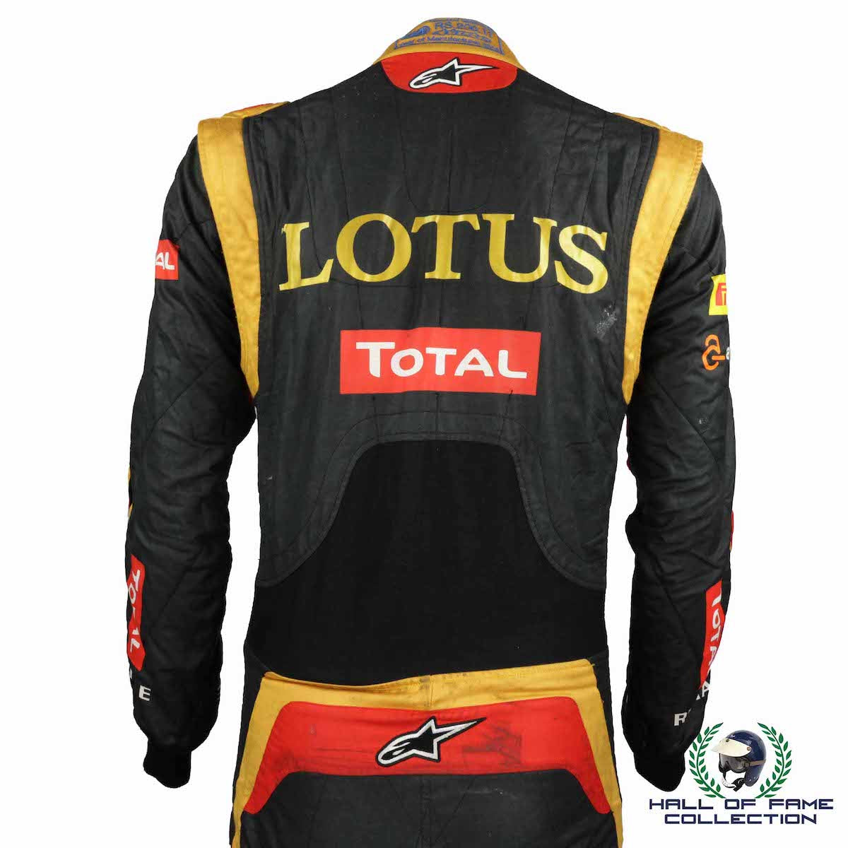 2014 Romain Grosjean Signed Race Used Lotus F1 Suit