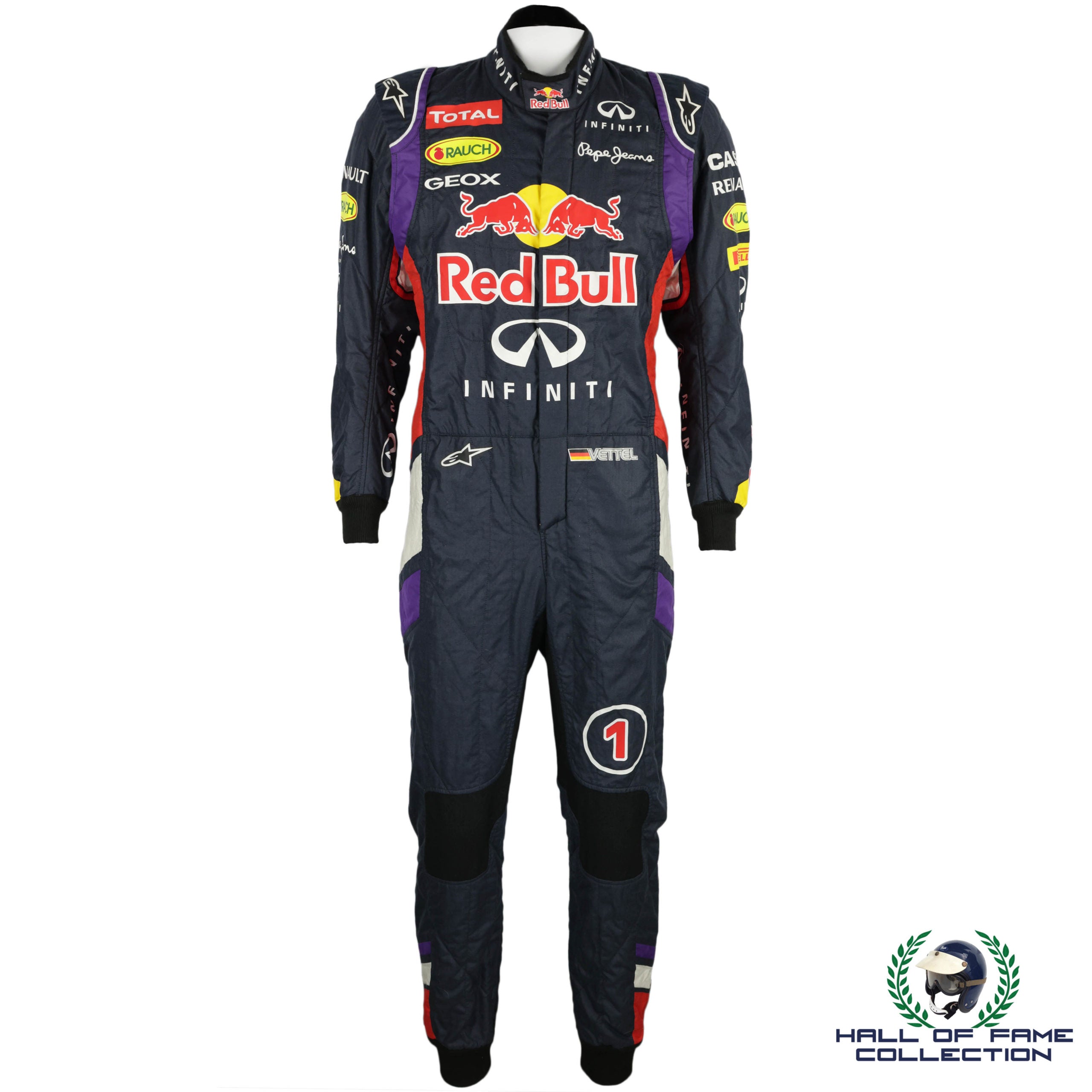 2014 Sebastian Vettel Original Worn Red Bull Racing Formula 1 Suit