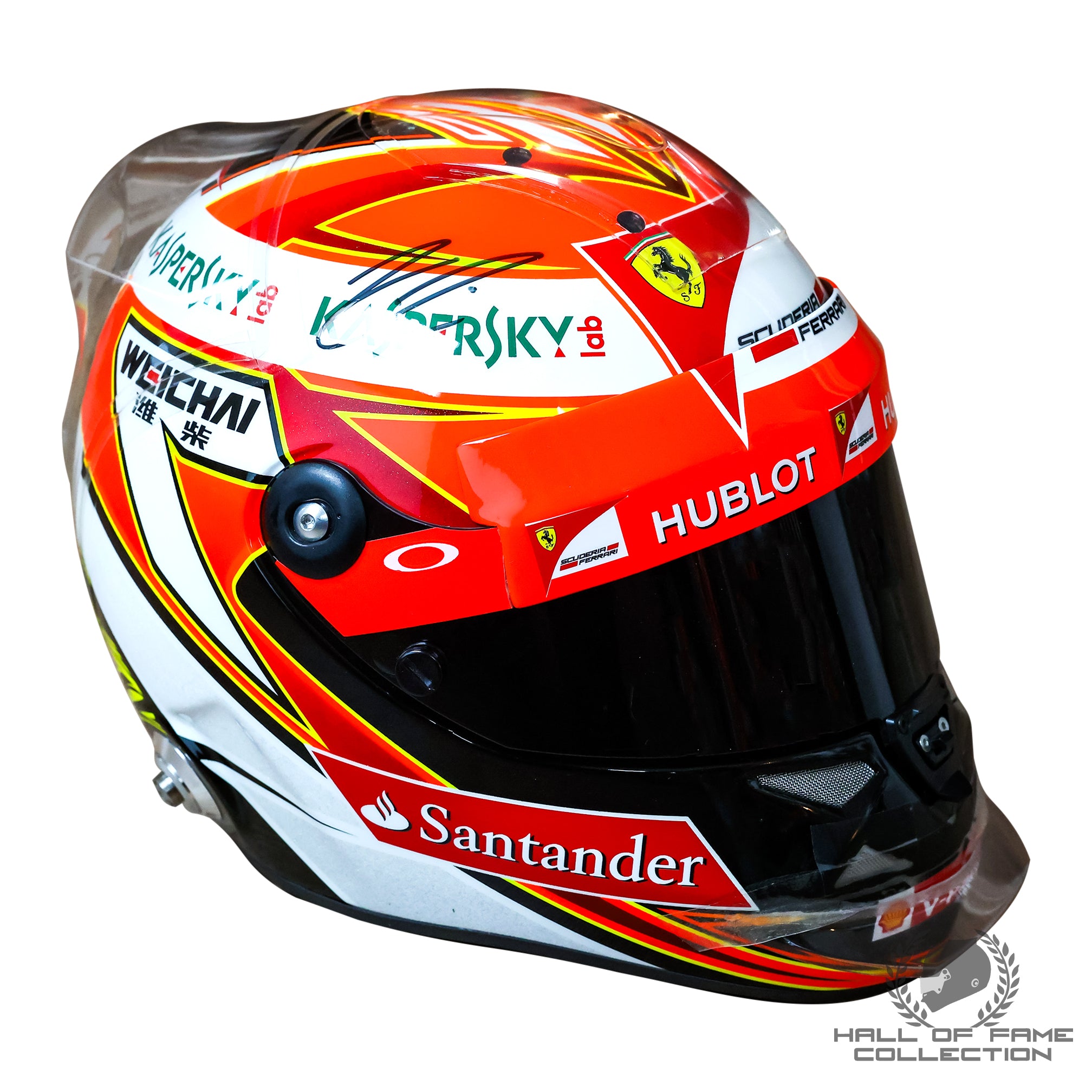 2014 Kimi Raikkonen Signed Original Used Scuderia Ferrari F1 Helmet