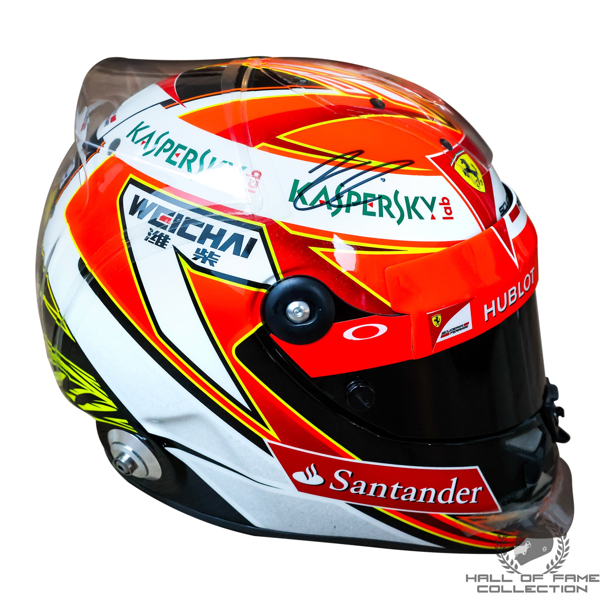 2014 Kimi Raikkonen Signed Original Used Scuderia Ferrari F1 Helmet