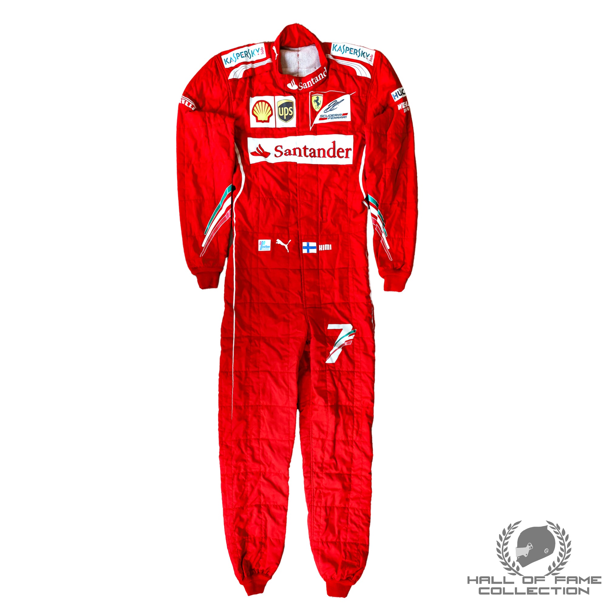 2014 Kimi Raikkonen Signed Original Used Scuderia Ferrari F1 Suit