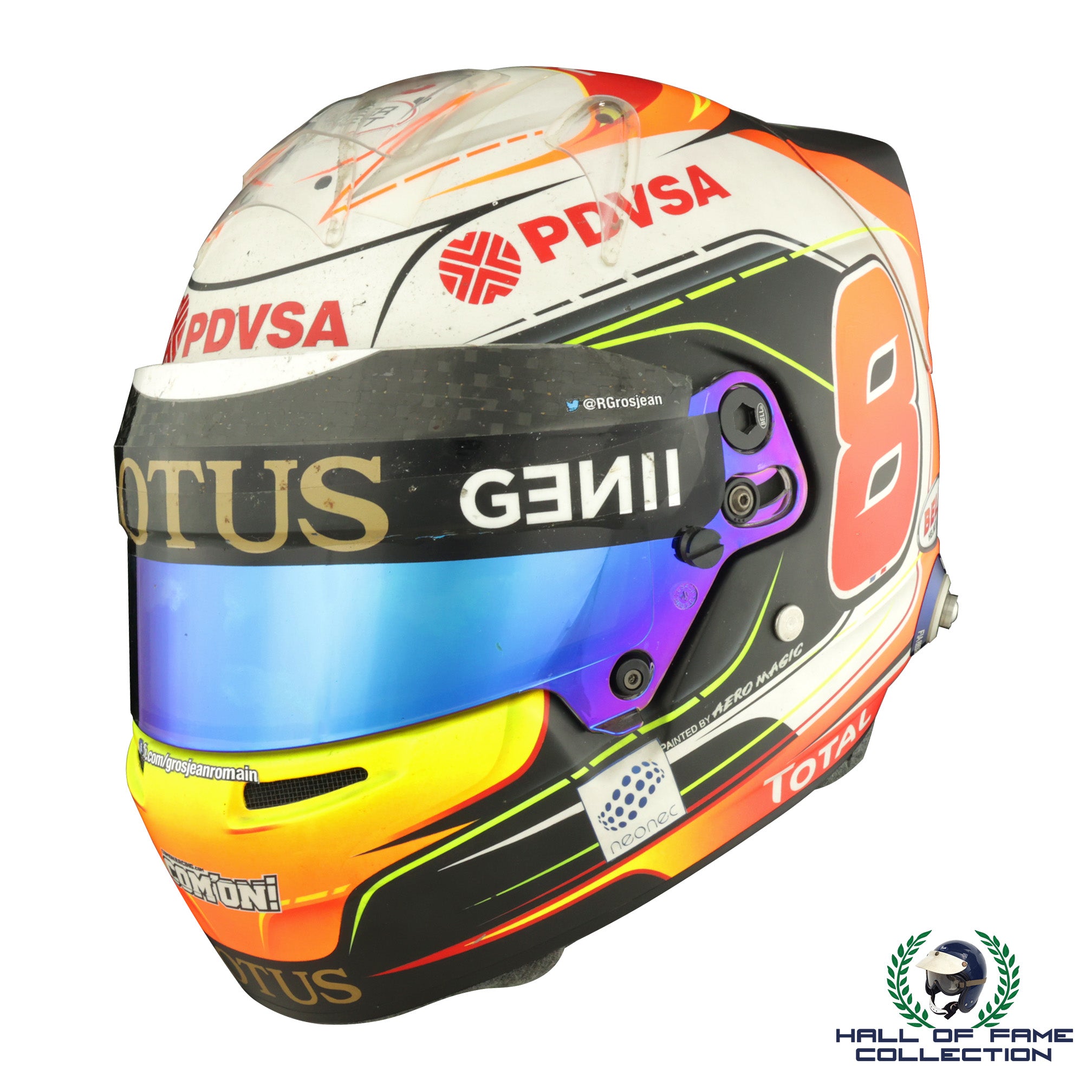 2015 Romain Grosjean Race Used Lotus F1 Helmet