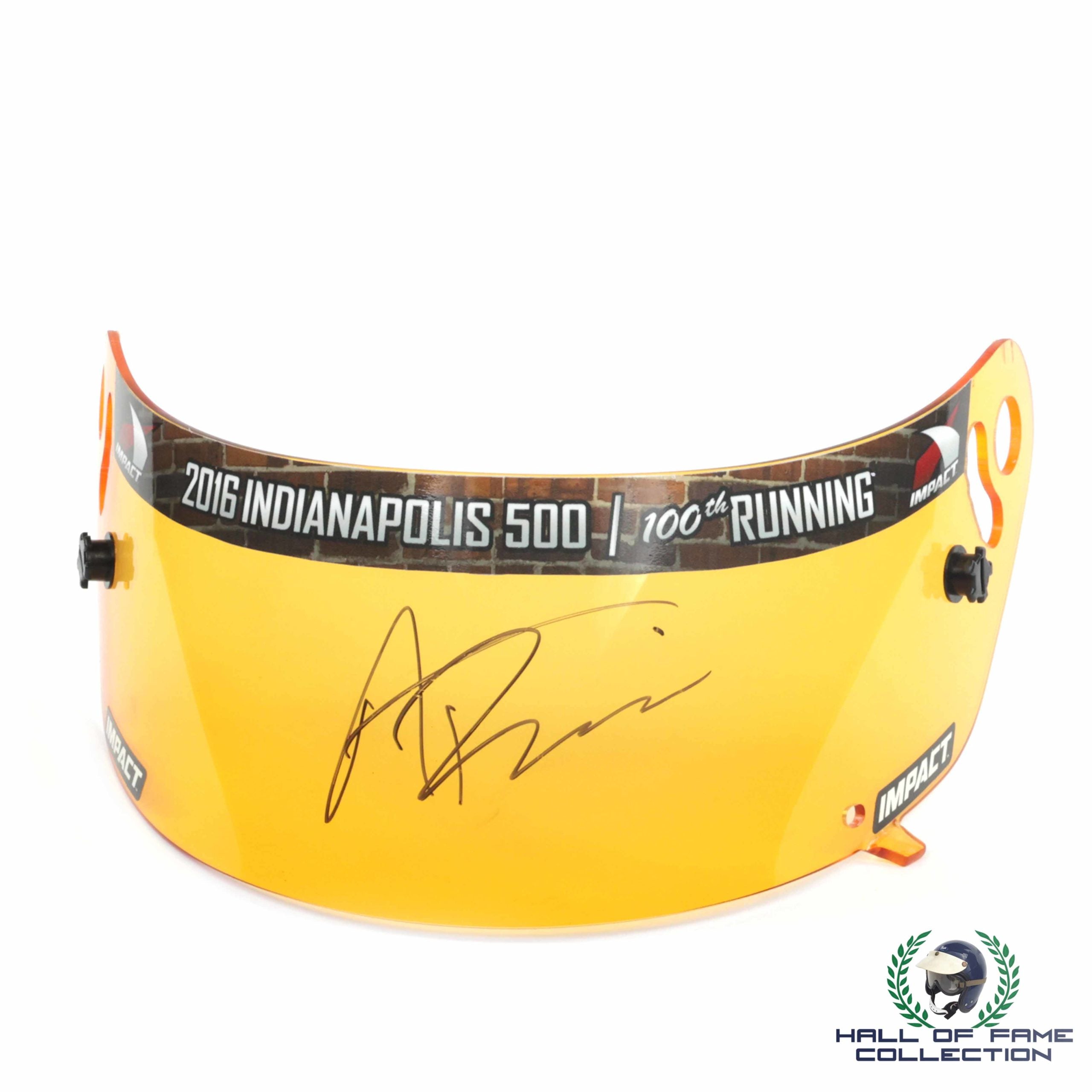2016 Alexander Rossi Signed 100th Indy 500 IndyCar Commemorative Visor
