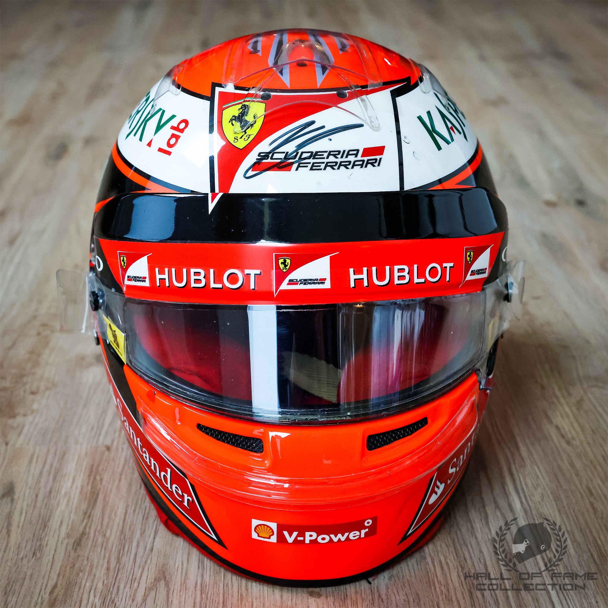 2016 Kimi Raikkonen Signed European GP Race Used Scuderia Ferrari F1 Helmet