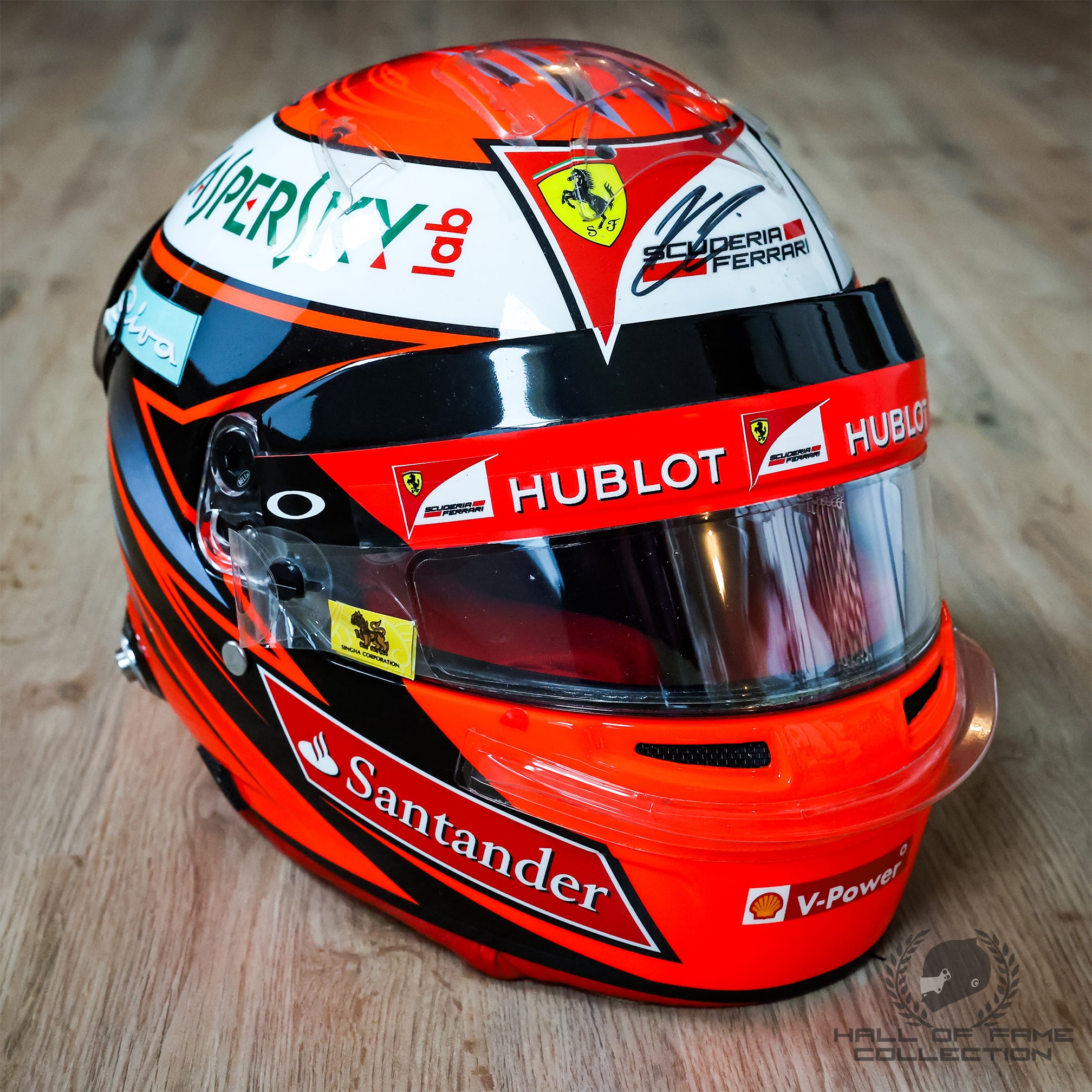 2016 Kimi Raikkonen Signed European GP Race Used Scuderia Ferrari F1 Helmet