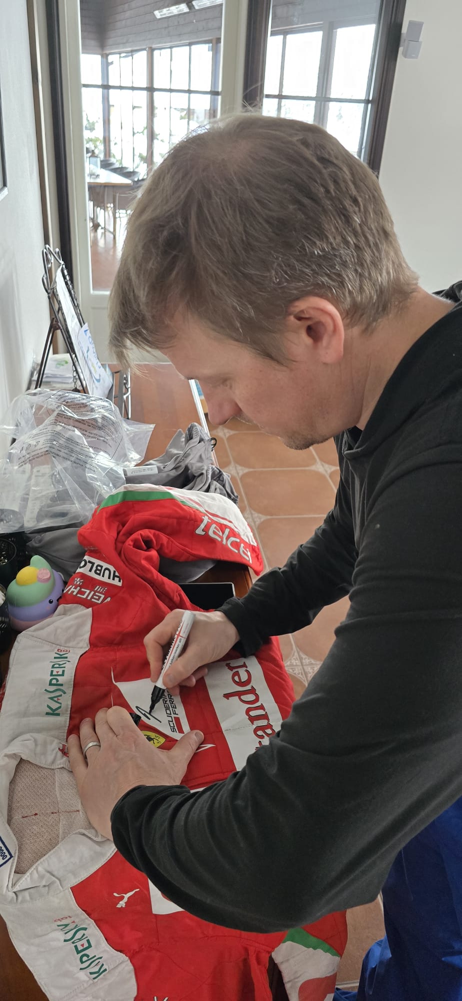 2016 Kimi Raikkonen Signed Original Used Scuderia Ferrari F1 Suit