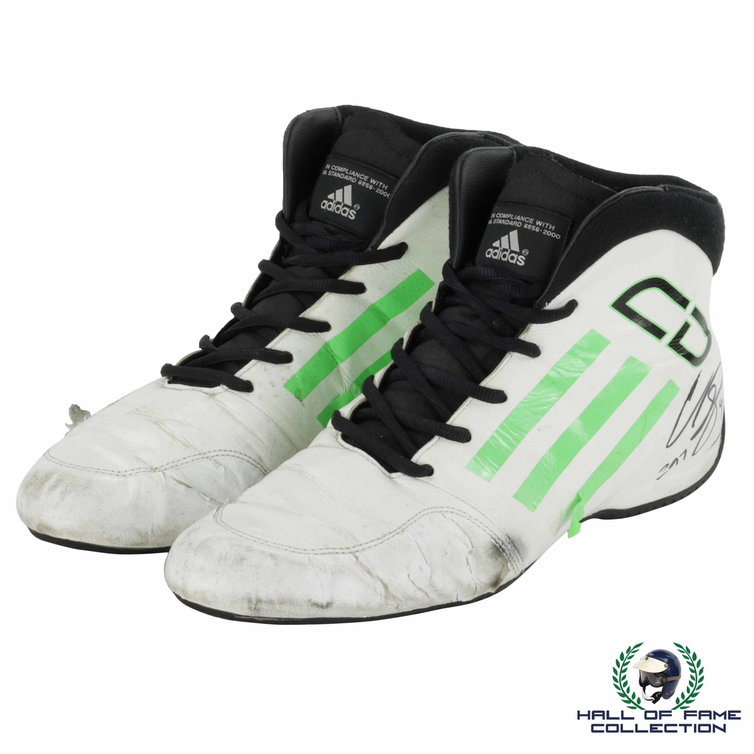 2017 Conor Daly Signed Indy 500 Used AJ Foyt Racing Adidas IndyCar Boots