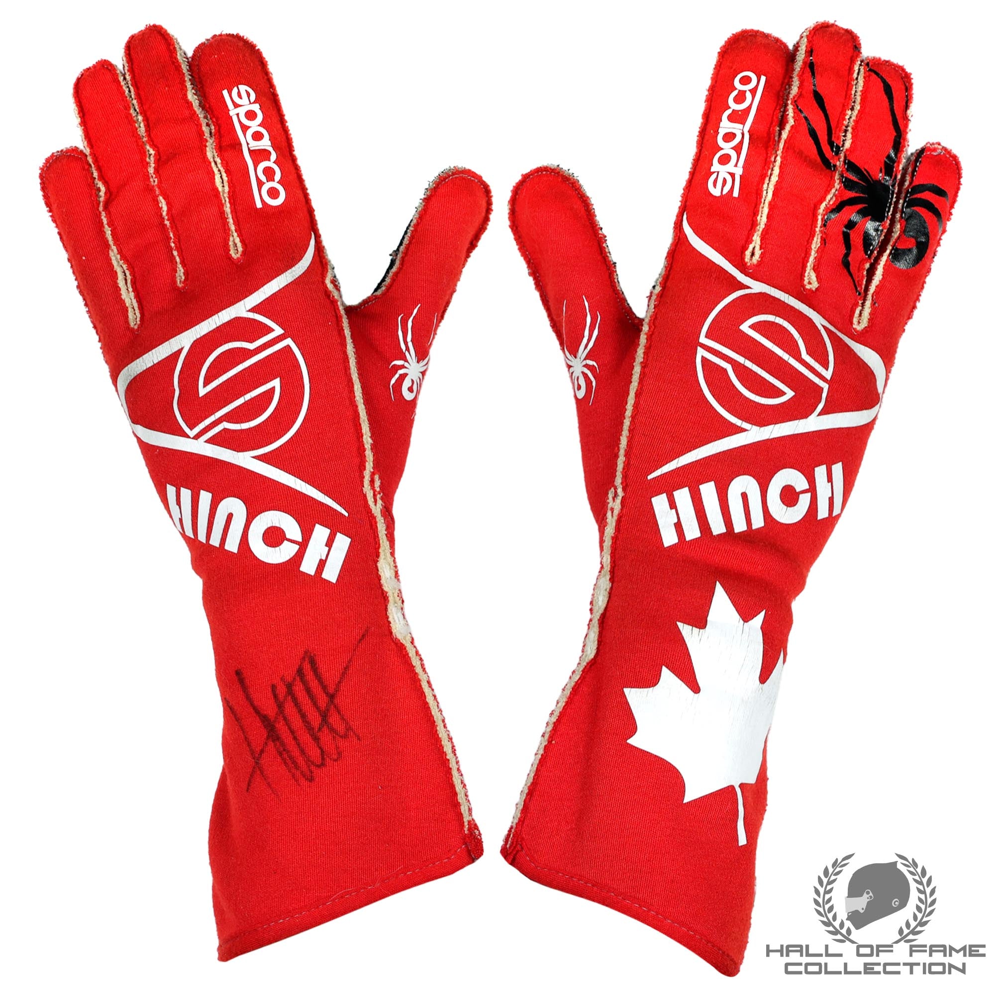 2017 James Hinchcliffe Signed Race Used Schmidt Peterson Motorsports Indycar Gloves