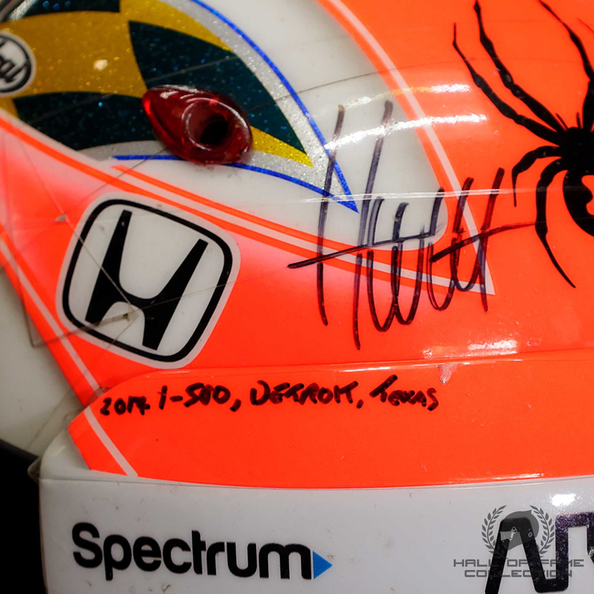 2017 James Hinchcliffe Signed Indy 500/Detroit/Texas Used Schmidt Peterson Motorsports IndyCar Helmet