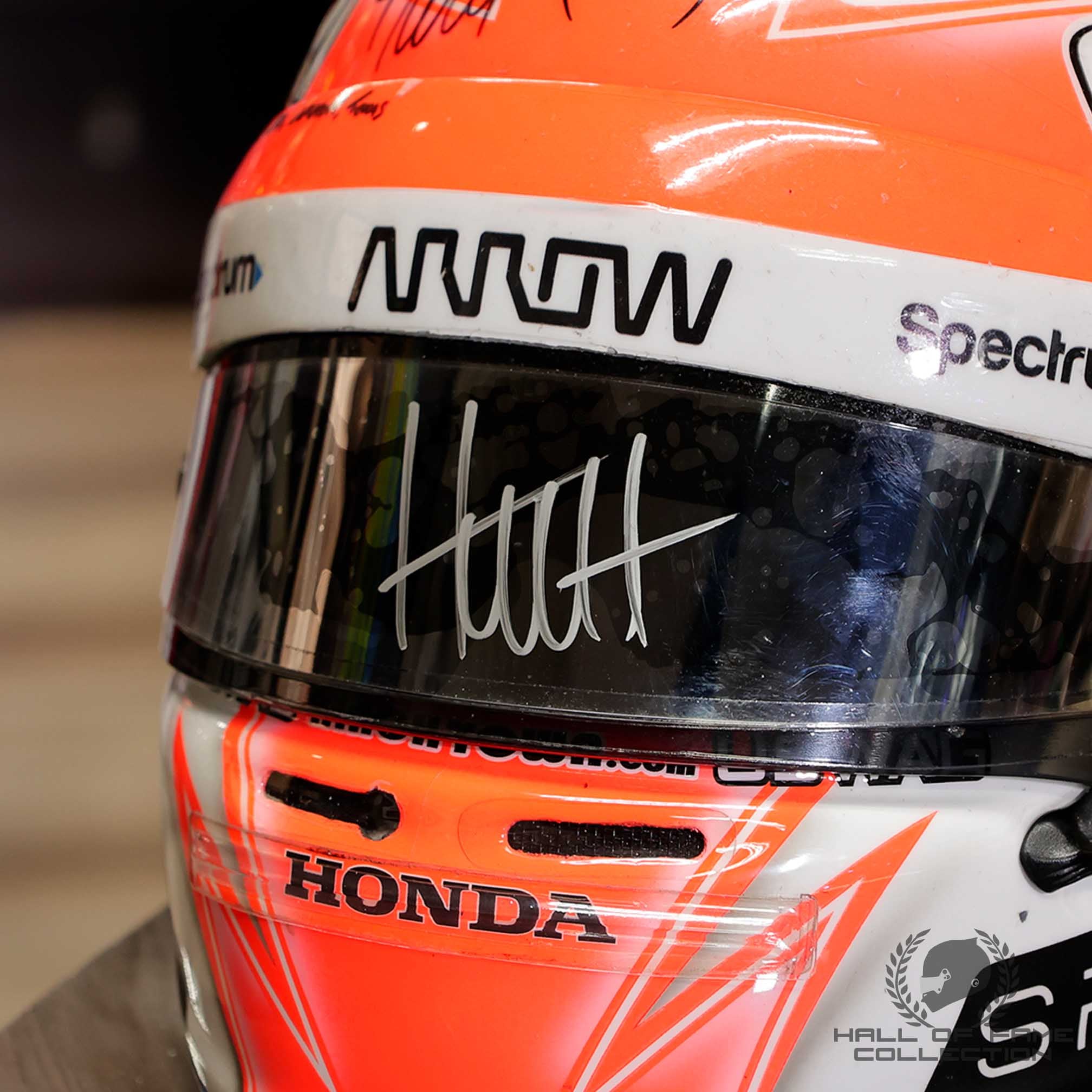2017 James Hinchcliffe Signed Indy 500/Detroit/Texas Used Schmidt Peterson Motorsports IndyCar Helmet