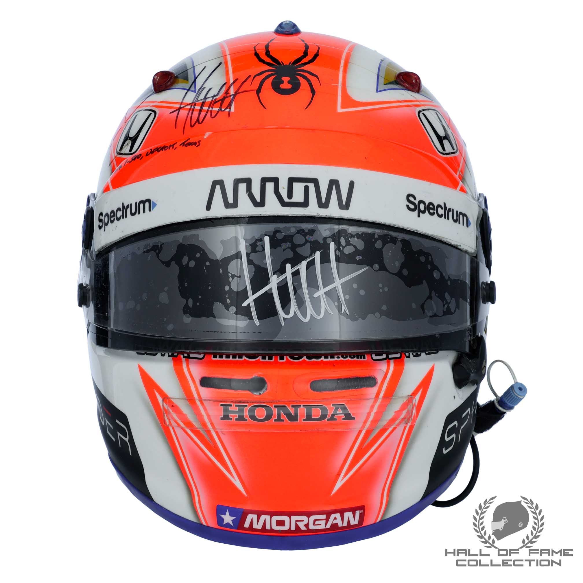 2017 James Hinchcliffe Signed Indy 500/Detroit/Texas Used Schmidt Peterson Motorsports IndyCar Helmet