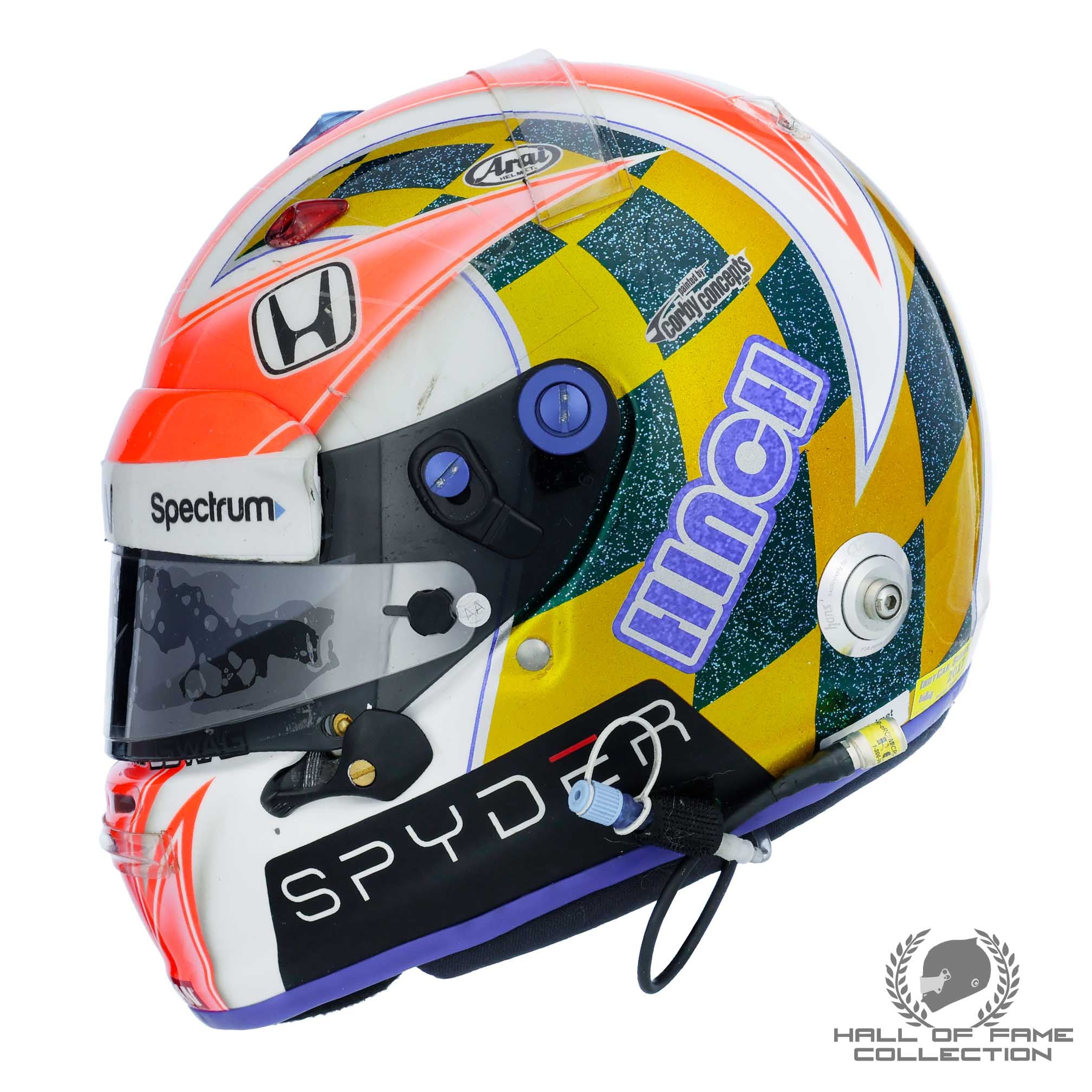 2017 James Hinchcliffe Signed Indy 500/Detroit/Texas Used Schmidt Peterson Motorsports IndyCar Helmet