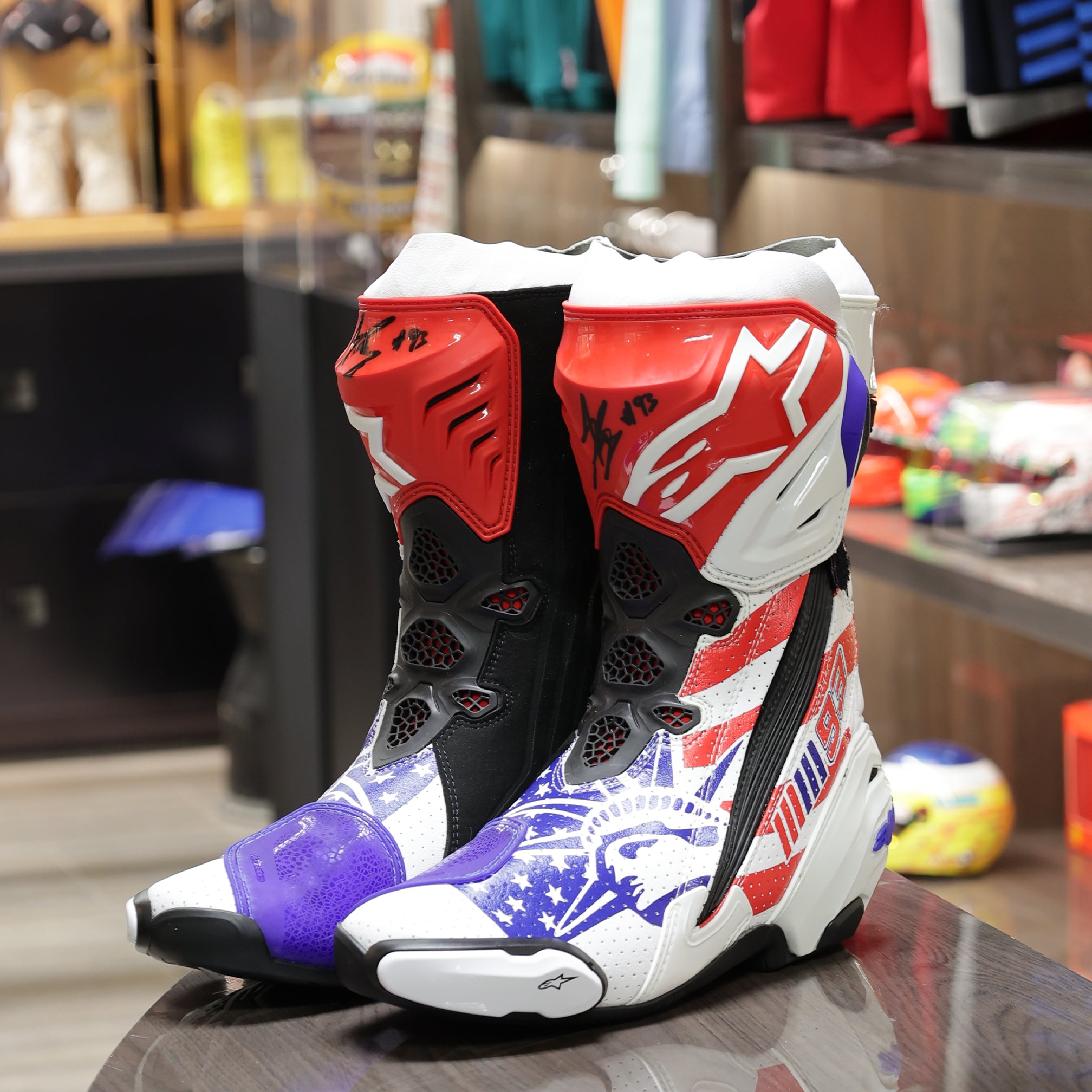 2017 Marc Marquez Signed Replica US GP Special Edition MotoGP Boots