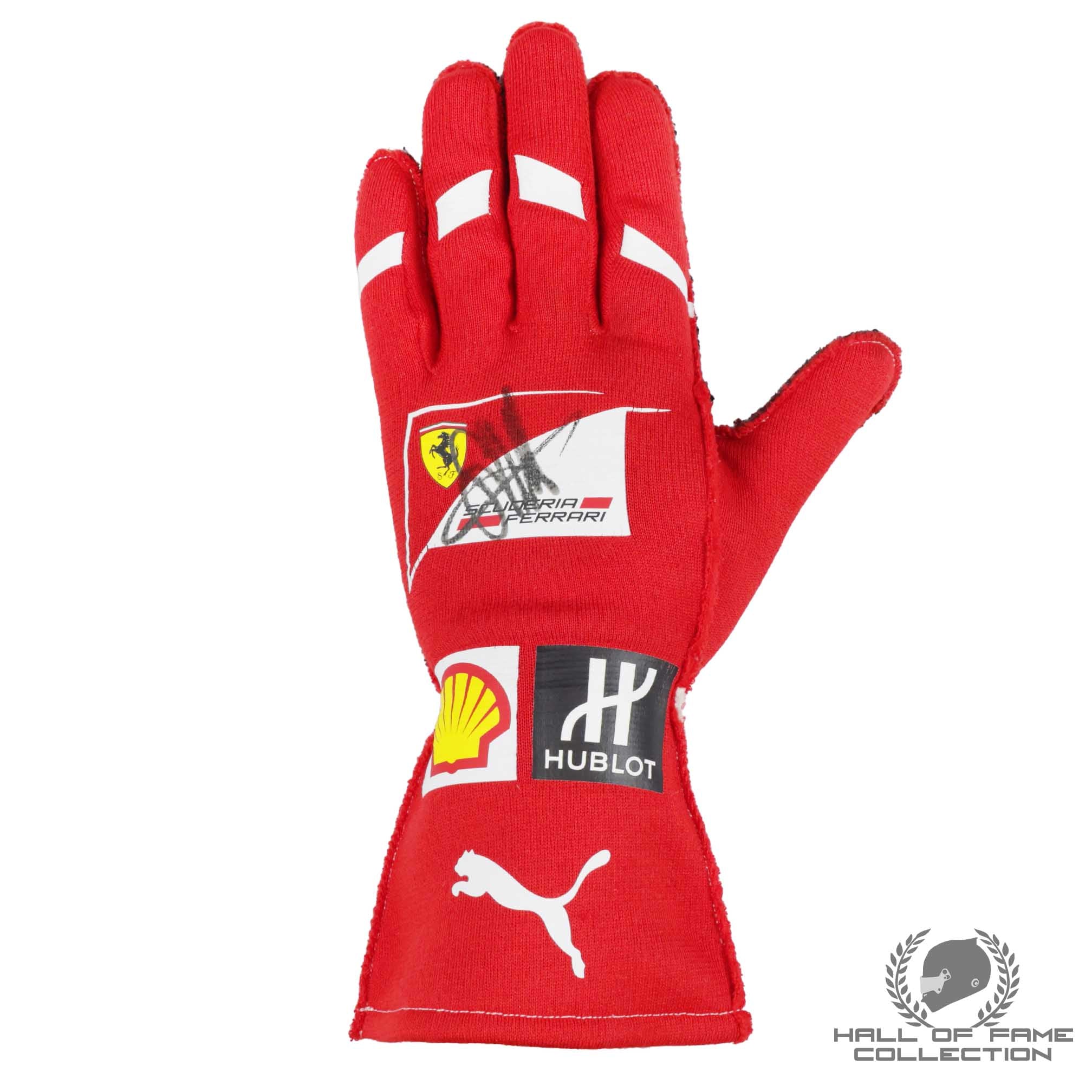 2017 Sebastian Vettel Signed Scuderia Ferrari F1 Single Glove