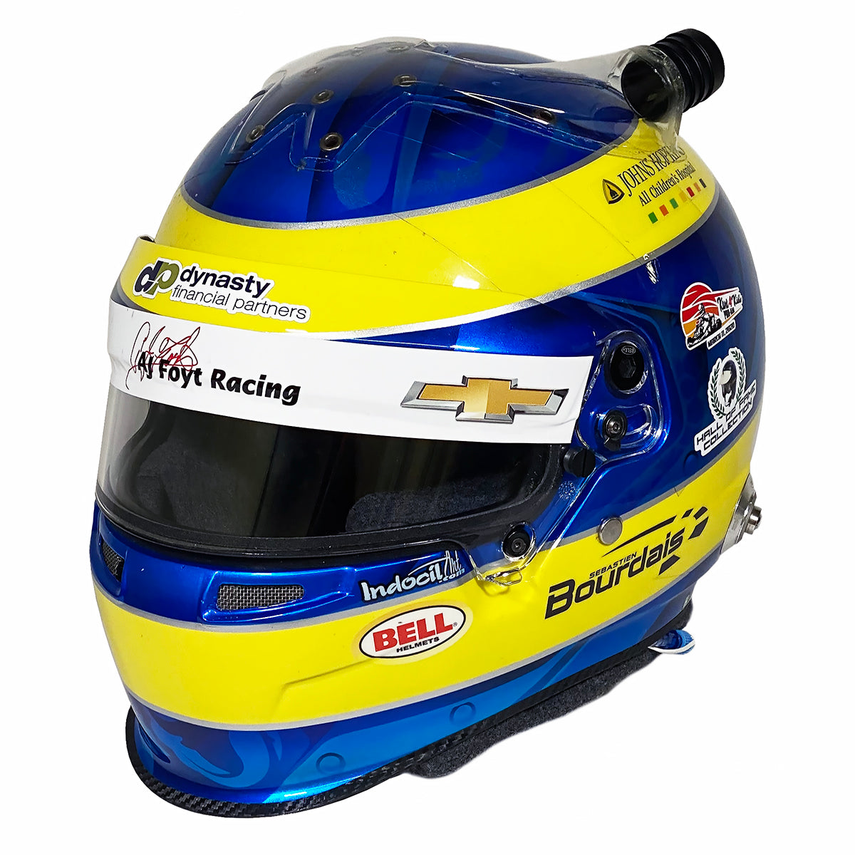 2018-20 Sebastien Bourdais Race Used Coyne Vasser Sullivan/AJ Foyt Racing IndyCar Bell HP-7 Helmet