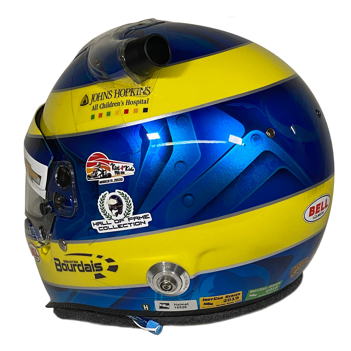 2018-20 Sebastien Bourdais Race Used Coyne Vasser Sullivan/AJ Foyt Racing IndyCar Bell HP-7 Helmet