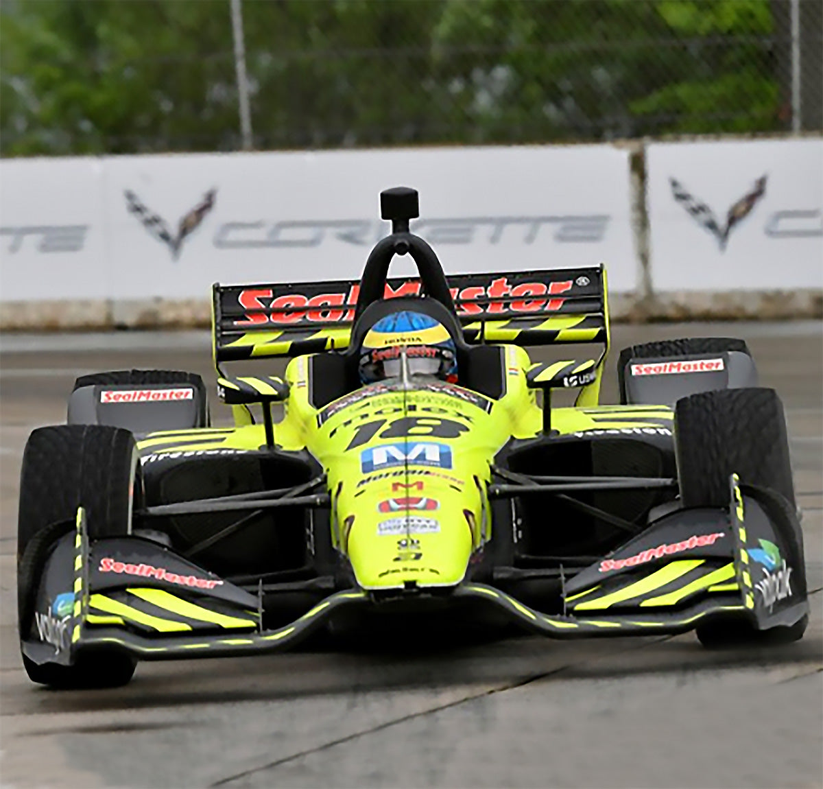 2018-20 Sebastien Bourdais Race Used Coyne Vasser Sullivan/AJ Foyt Racing IndyCar Bell HP-7 Helmet