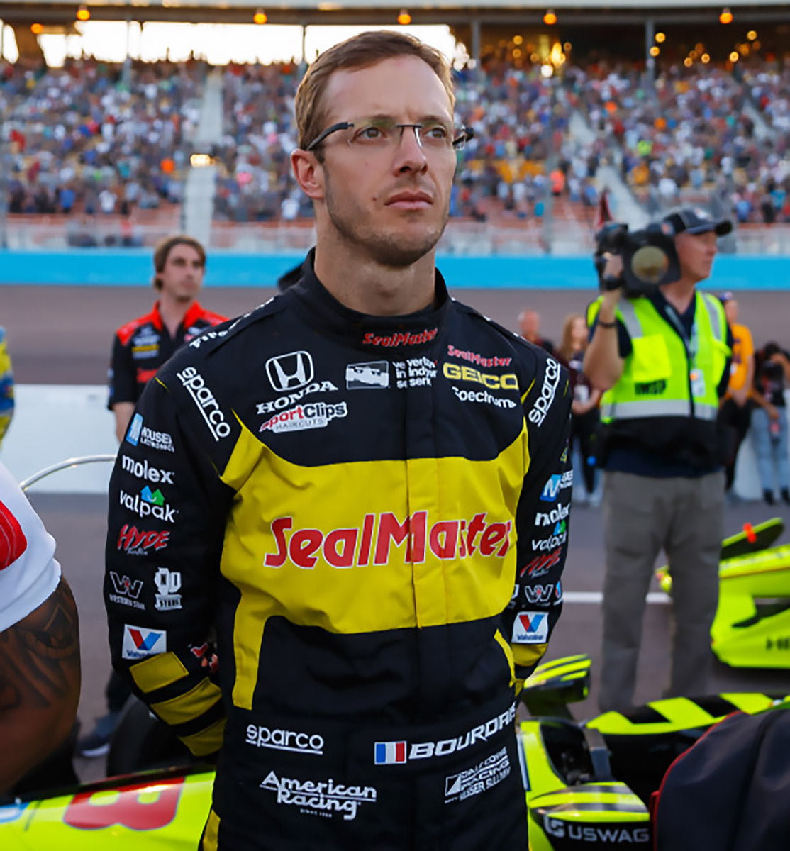 2018-20 Sebastien Bourdais Race Used Coyne Vasser Sullivan/AJ Foyt Racing IndyCar Bell HP-7 Helmet