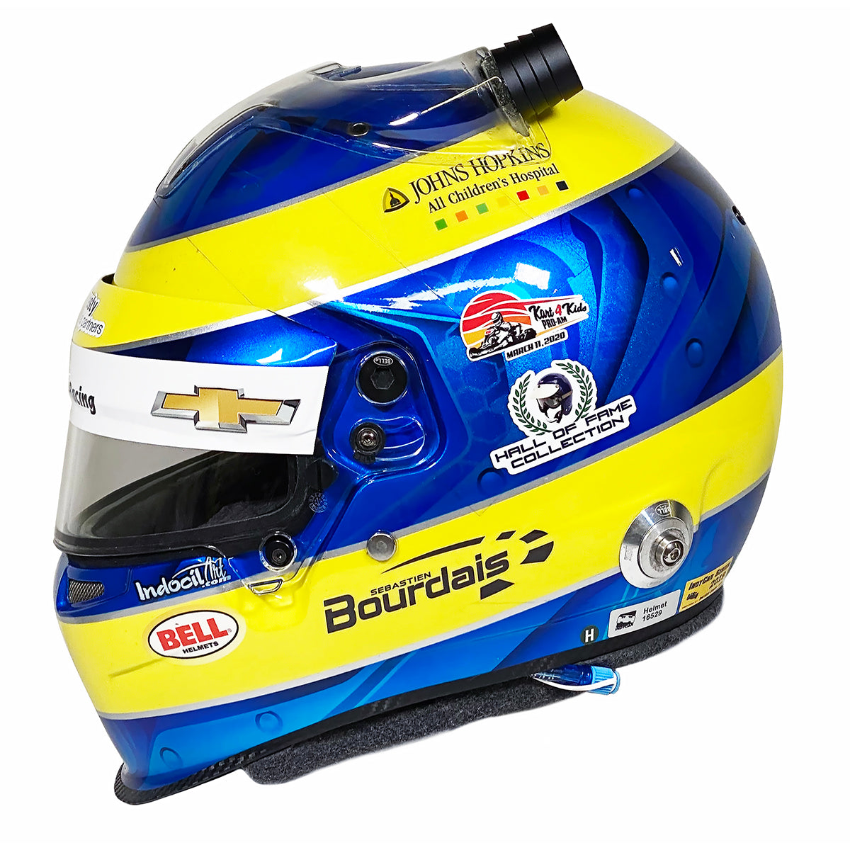 2018-20 Sebastien Bourdais Race Used Coyne Vasser Sullivan/AJ Foyt Racing IndyCar Bell HP-7 Helmet