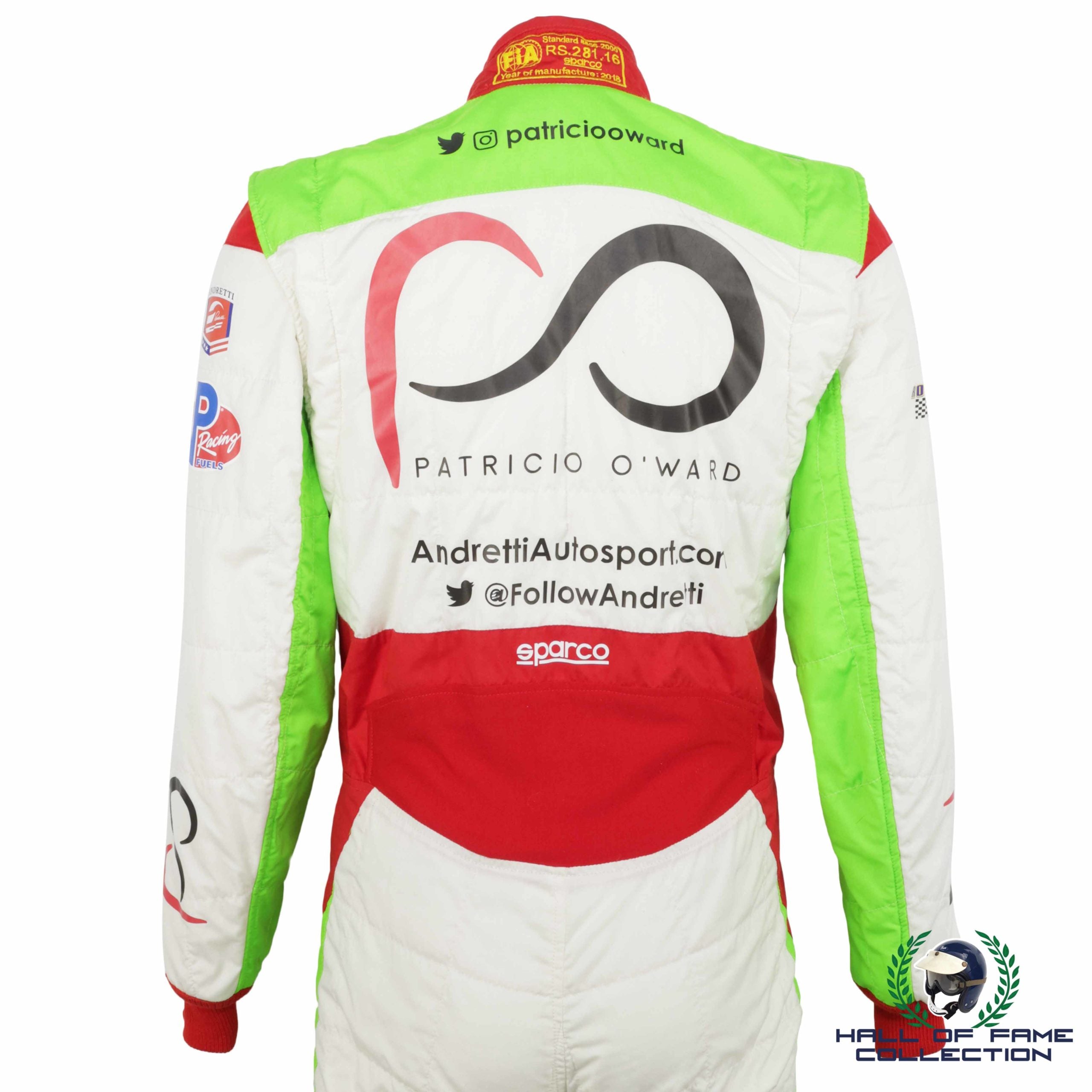 2018 Pato O'Ward Signed Race Used Championship Winning Andretti Autosport Indy Lights Suit
