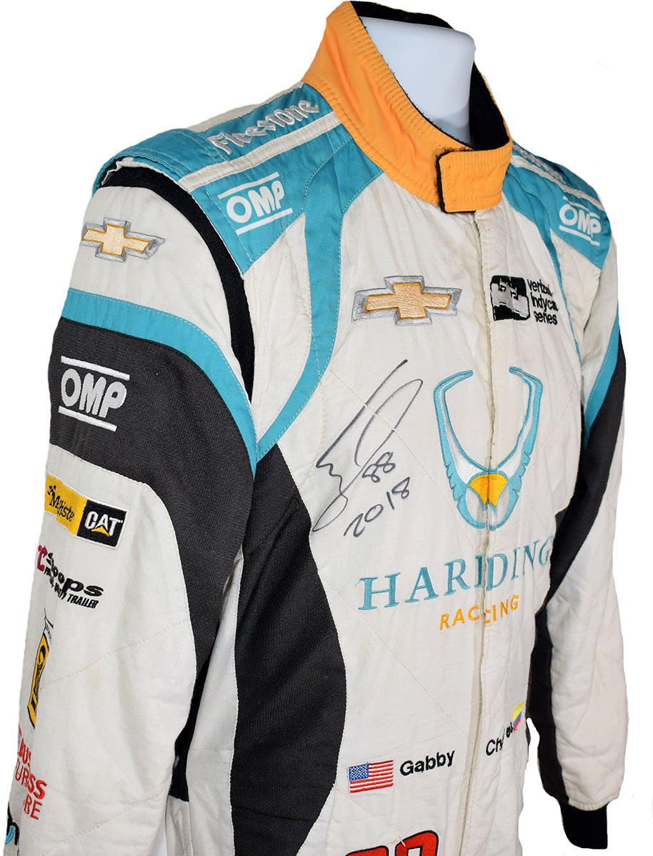 2018 Gabby Chaves Signed Race Worn Harding Racing IndyCar Suit
