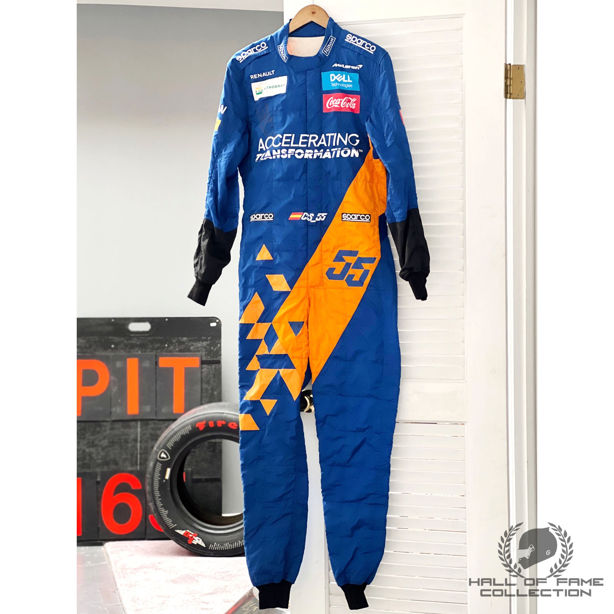 2019 Carlos Sainz Signed Race Used McLaren F1 Suit