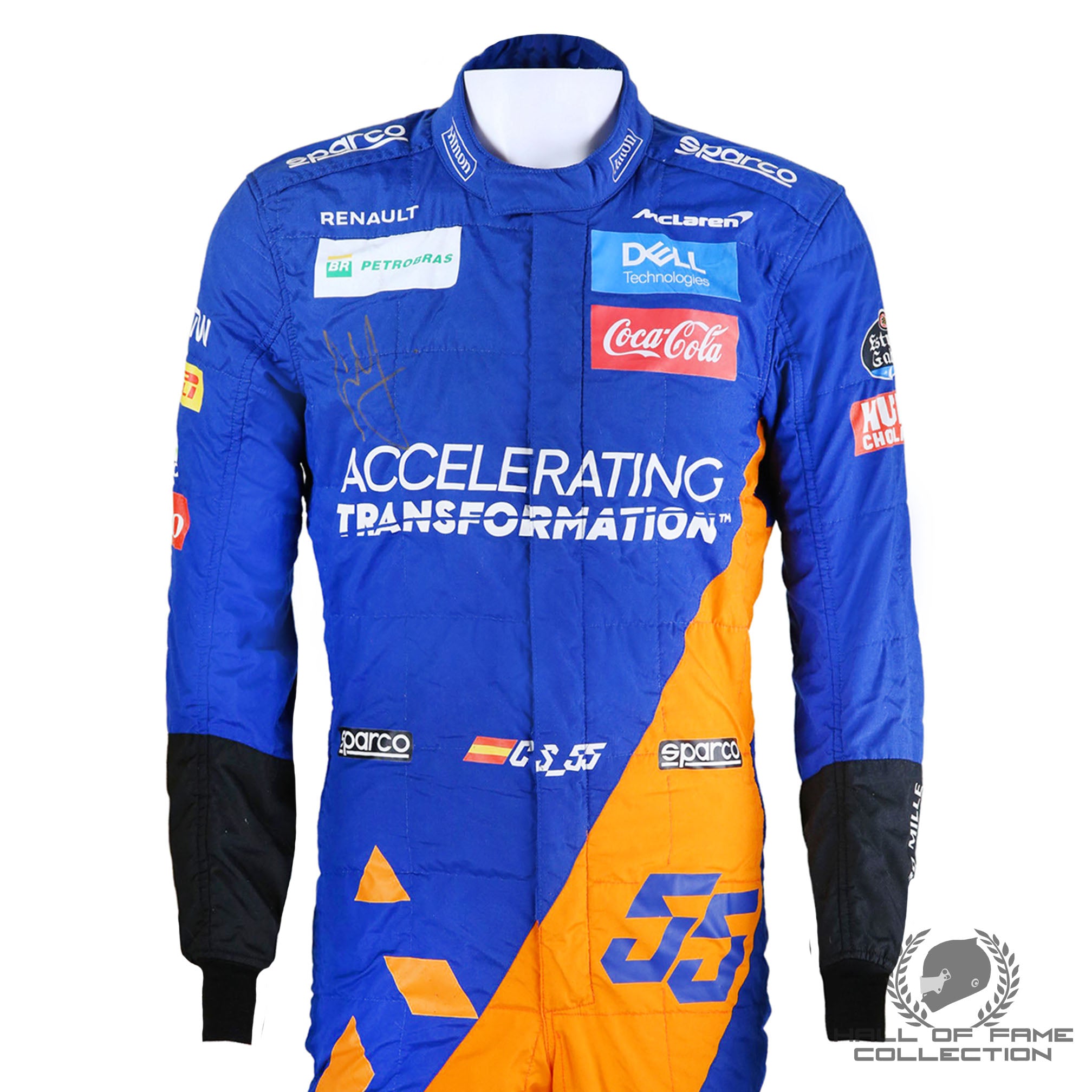 2019 Carlos Sainz Signed Race Used McLaren F1 Suit