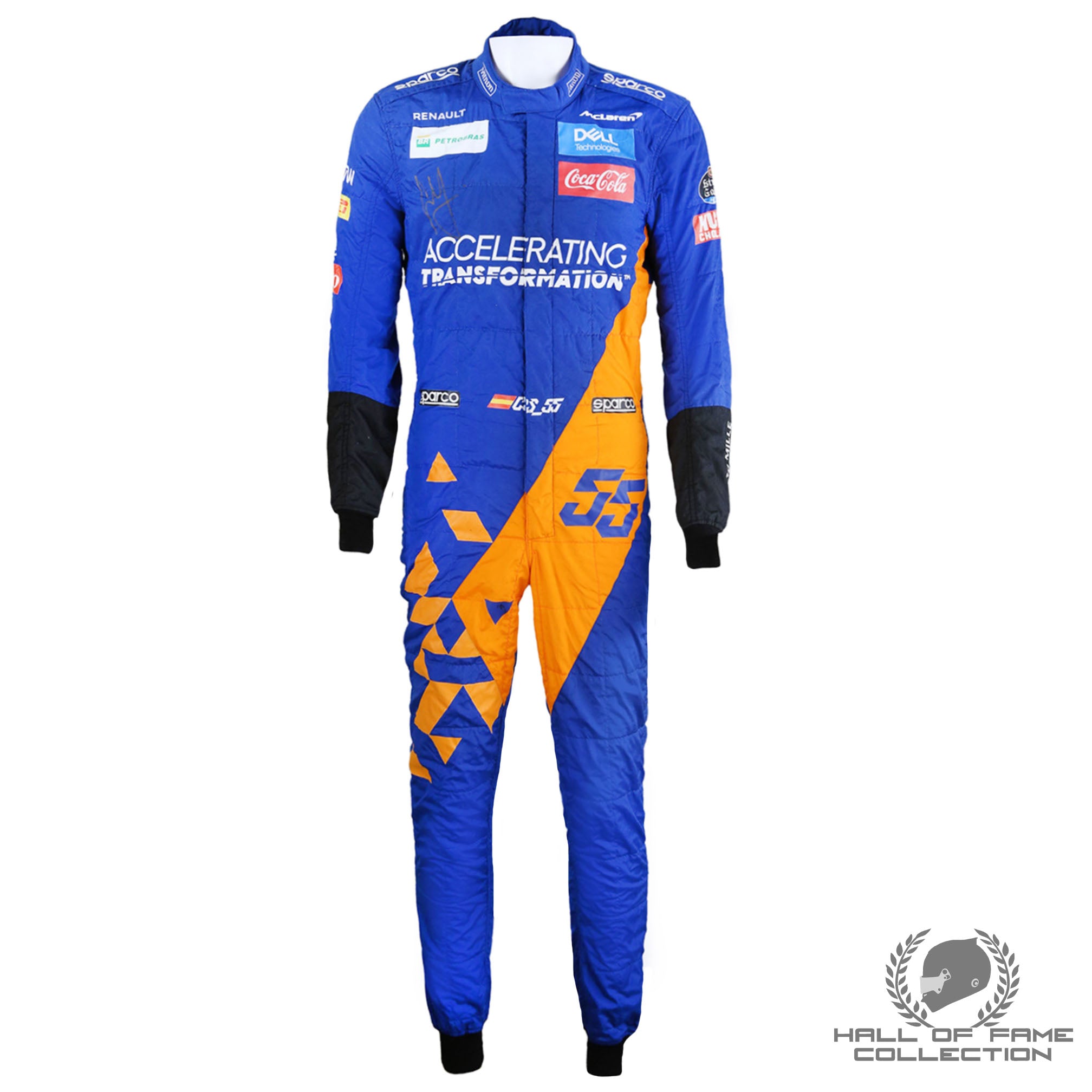 2019 Carlos Sainz Signed Race Used McLaren F1 Suit