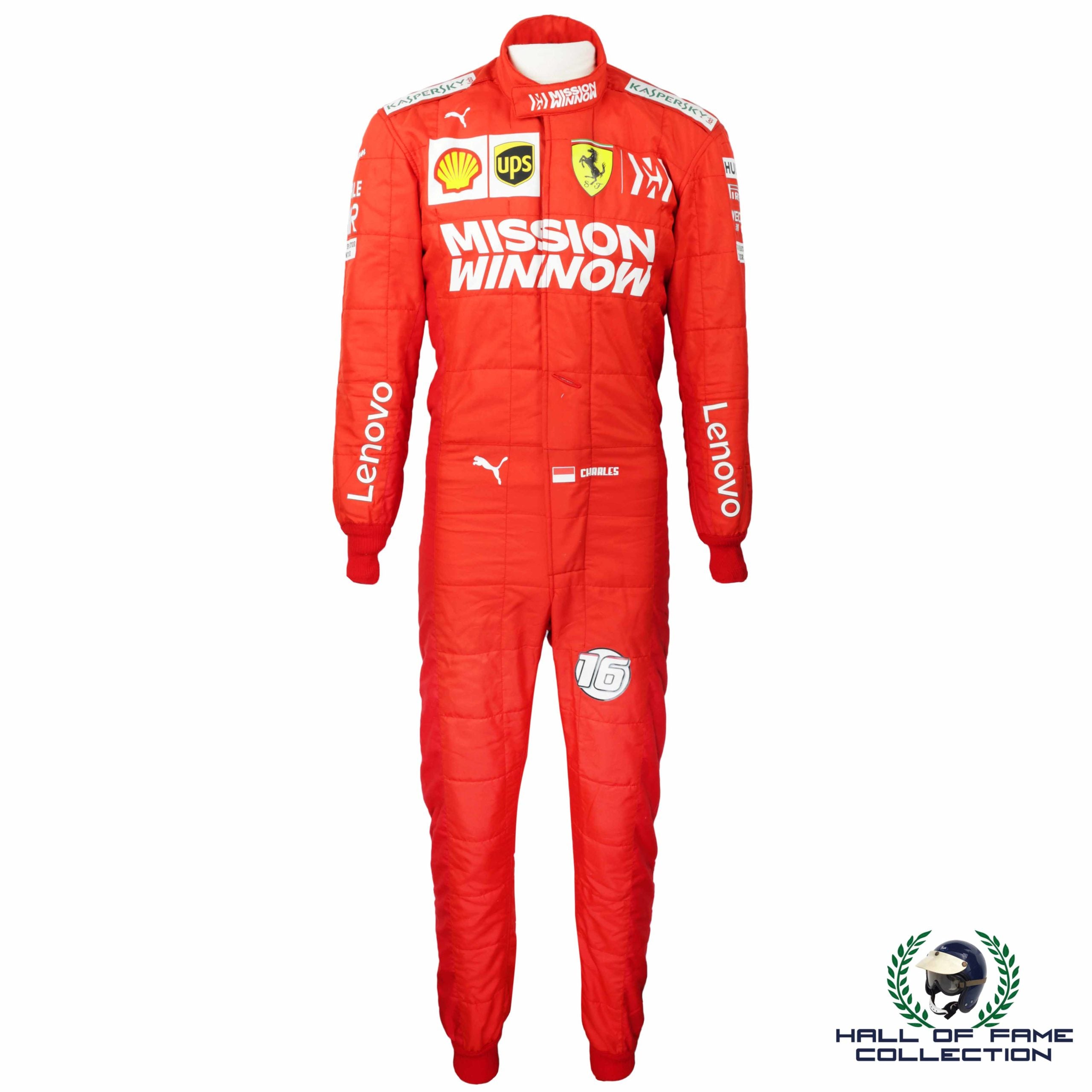 2019 Charles Leclerc Race Used Mission Winnow Scuderia Ferrari F1 Suit