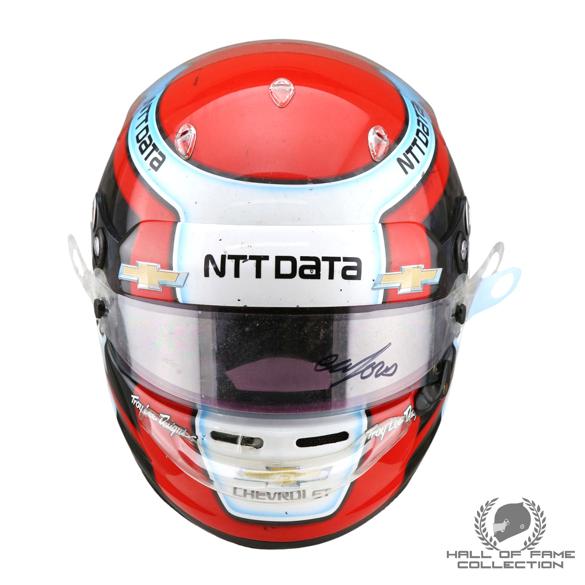 2019 Ed Jones Signed Indy 500 Used Ed Carpenter Racing Scuderia Corsa IndyCar Helmet