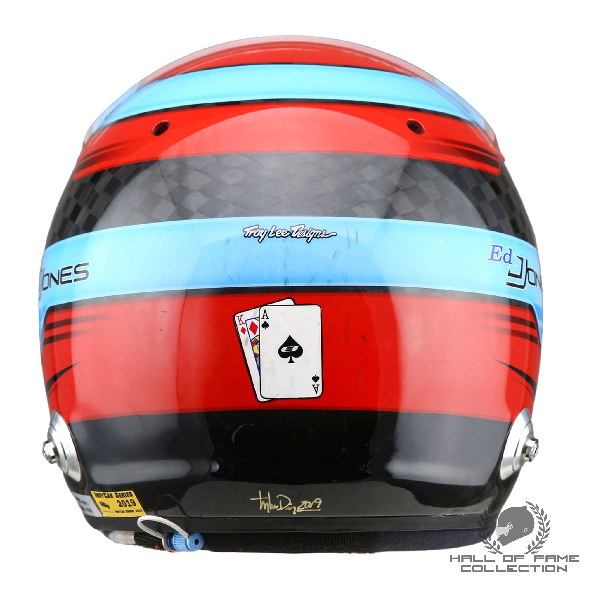 2019 Ed Jones Signed Indy 500 Used Ed Carpenter Racing Scuderia Corsa IndyCar Helmet